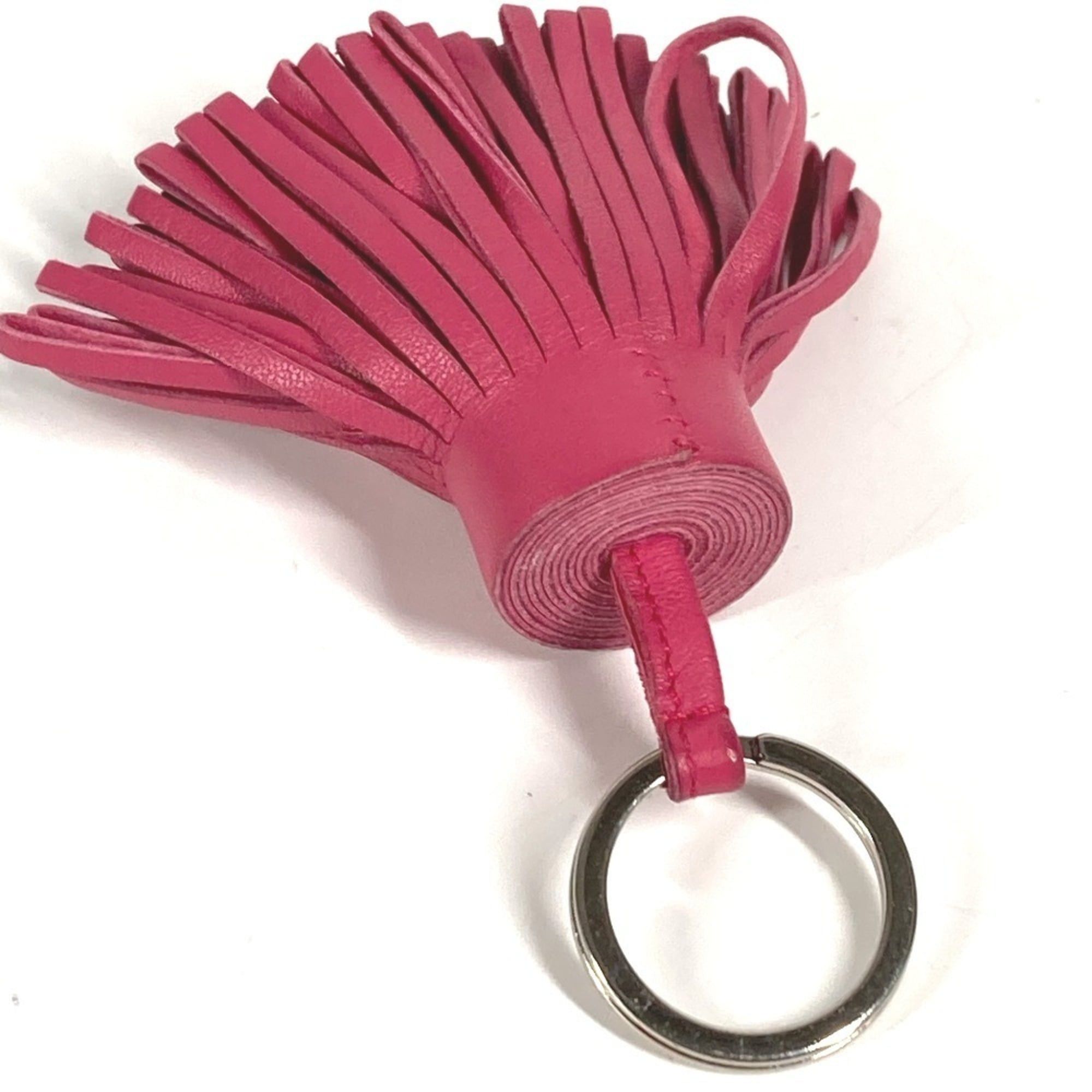 Hermes HERMES Fringe Tassel Carmen Bag Charm Keychain Leather and Metal for Men Women, Pink Size ONE SIZE - 5 Thumbnail