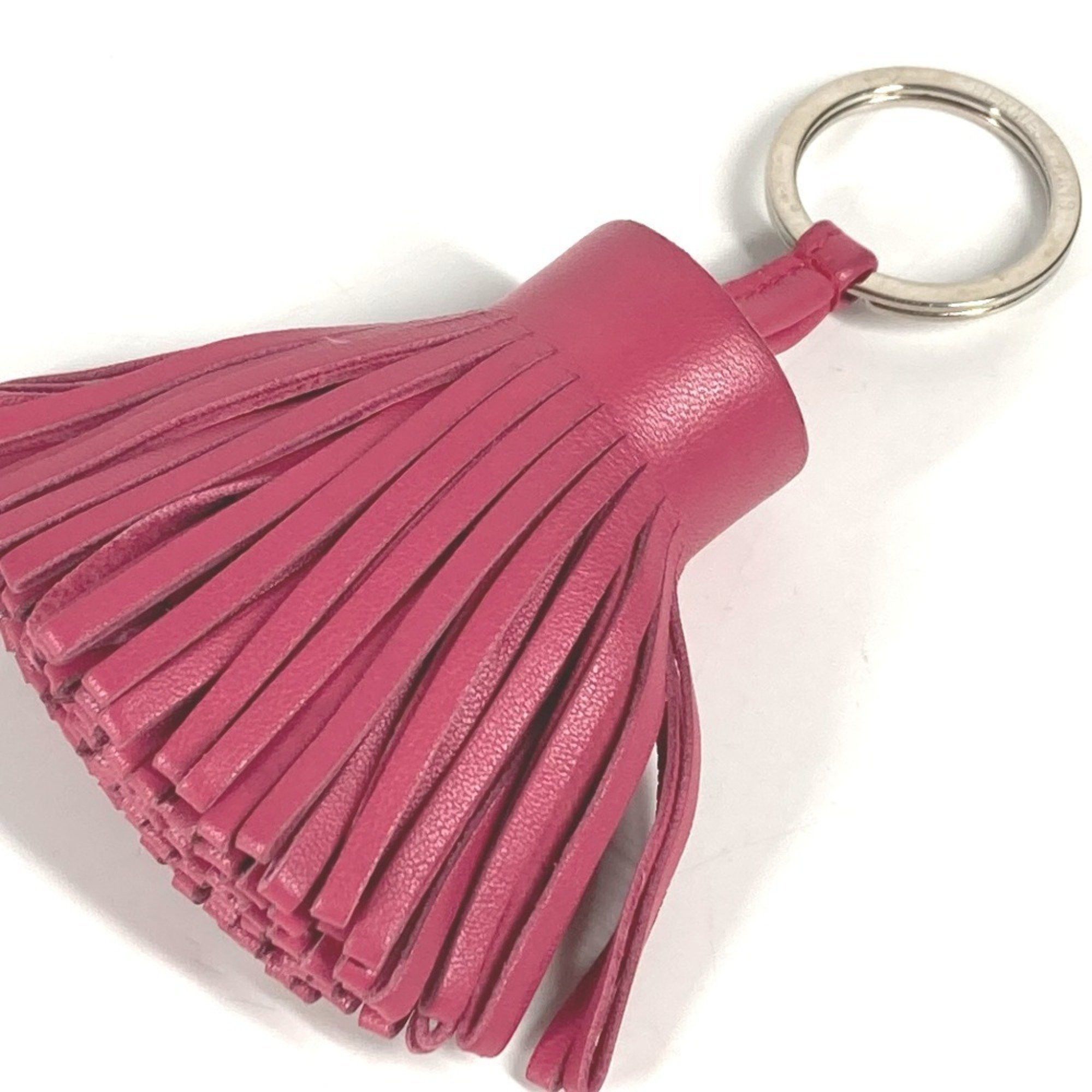 Hermes HERMES Fringe Tassel Carmen Bag Charm Keychain Leather and Metal for Men Women, Pink Size ONE SIZE - 6 Thumbnail