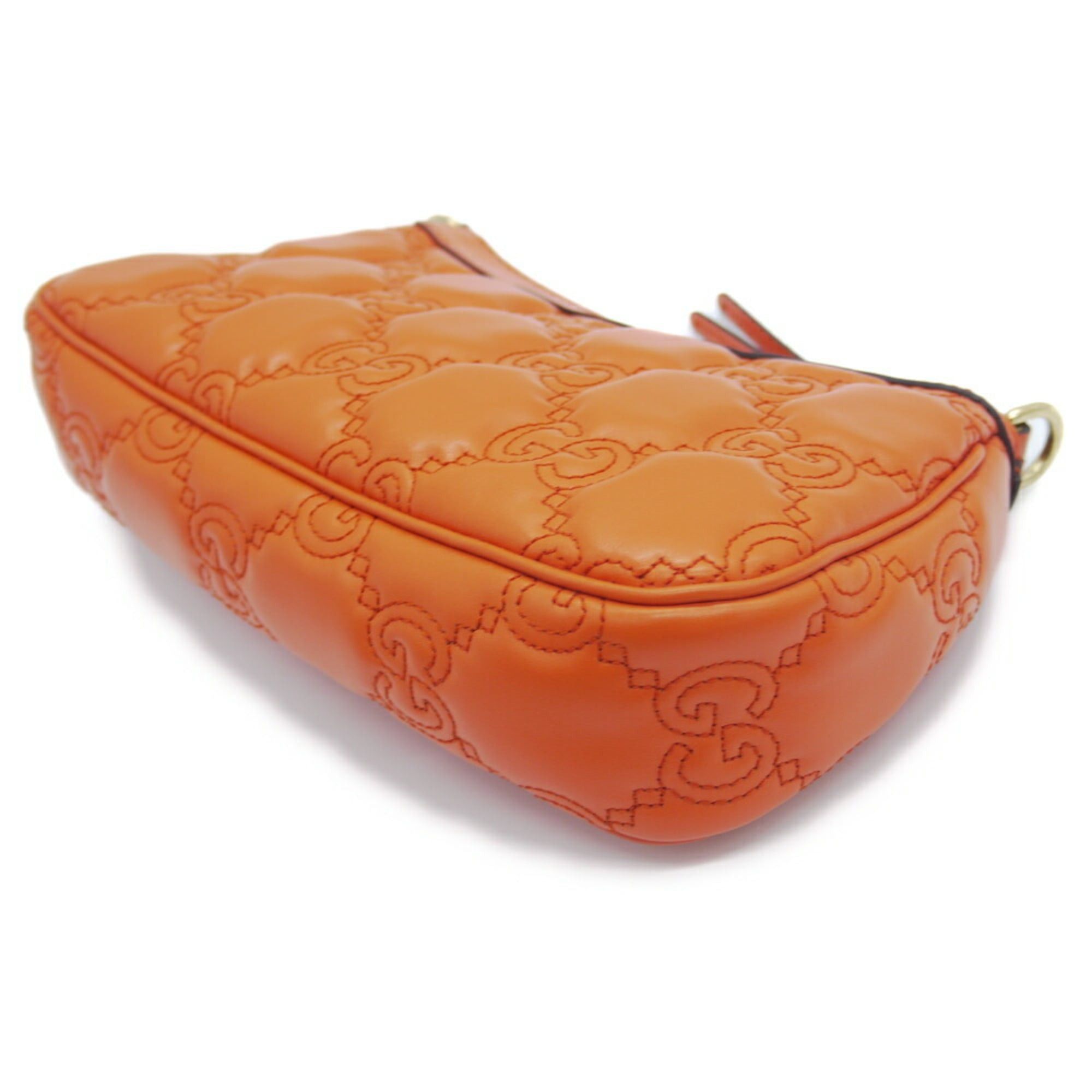 Gucci GUCCI GG Matelasse Leather Handbag Chain Shoulder Bag 341504 493075 Orange Size ONE SIZE - 5 Thumbnail