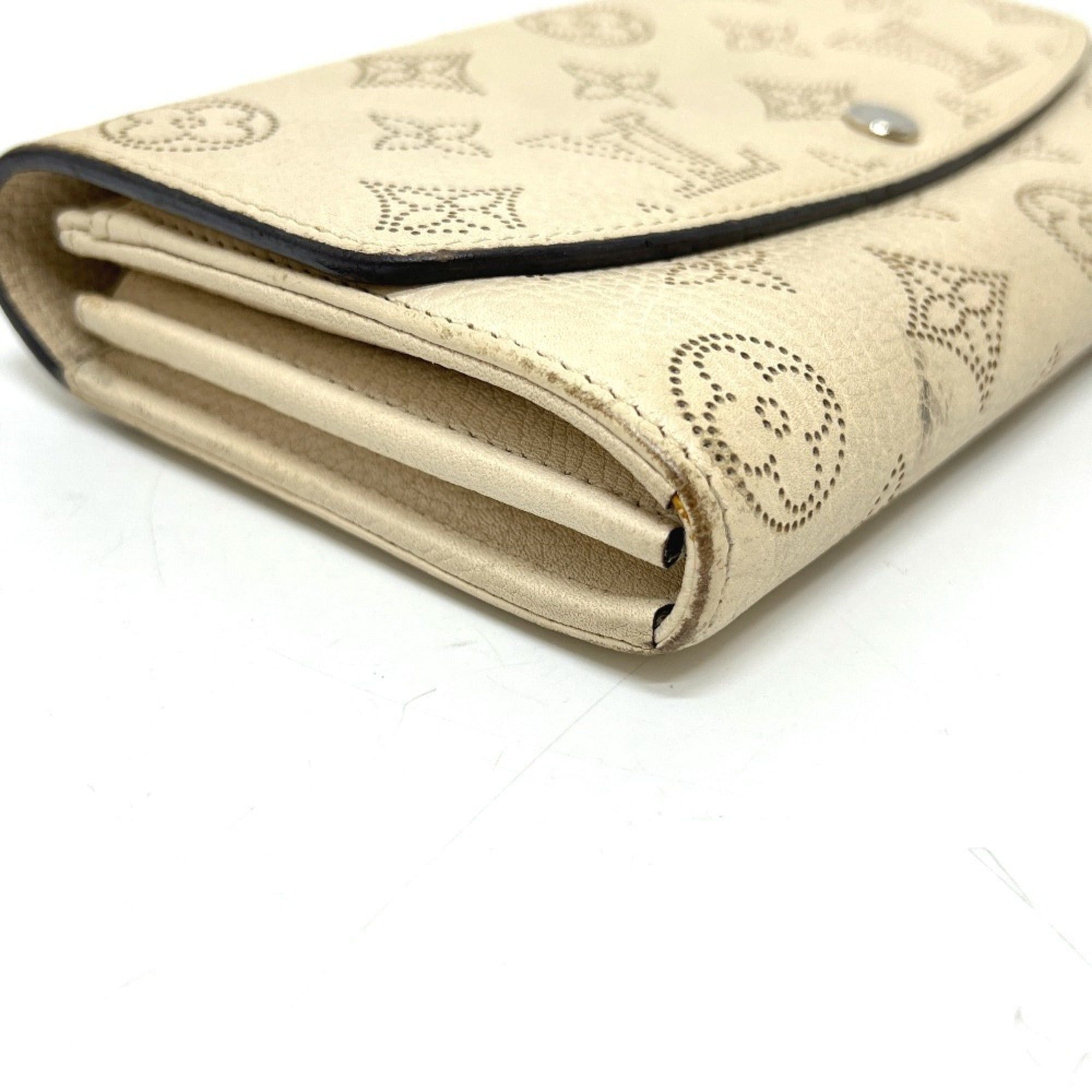 Louis Vuitton LOUIS VUITTON M60177 Portefeuille Iris Wallet, Monogram Mahina Leather, Women's, Ivory and White Size ONE SIZE - 7 Thumbnail