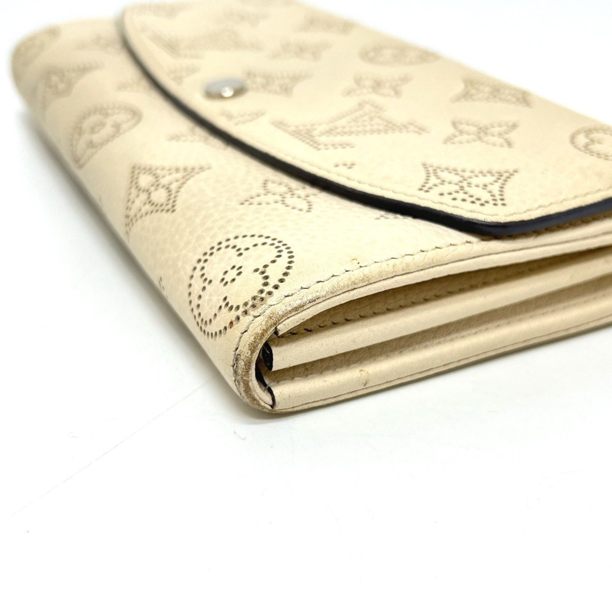 Louis Vuitton LOUIS VUITTON M60177 Portefeuille Iris Wallet, Monogram Mahina Leather, Women's, Ivory and White Size ONE SIZE - 6 Thumbnail