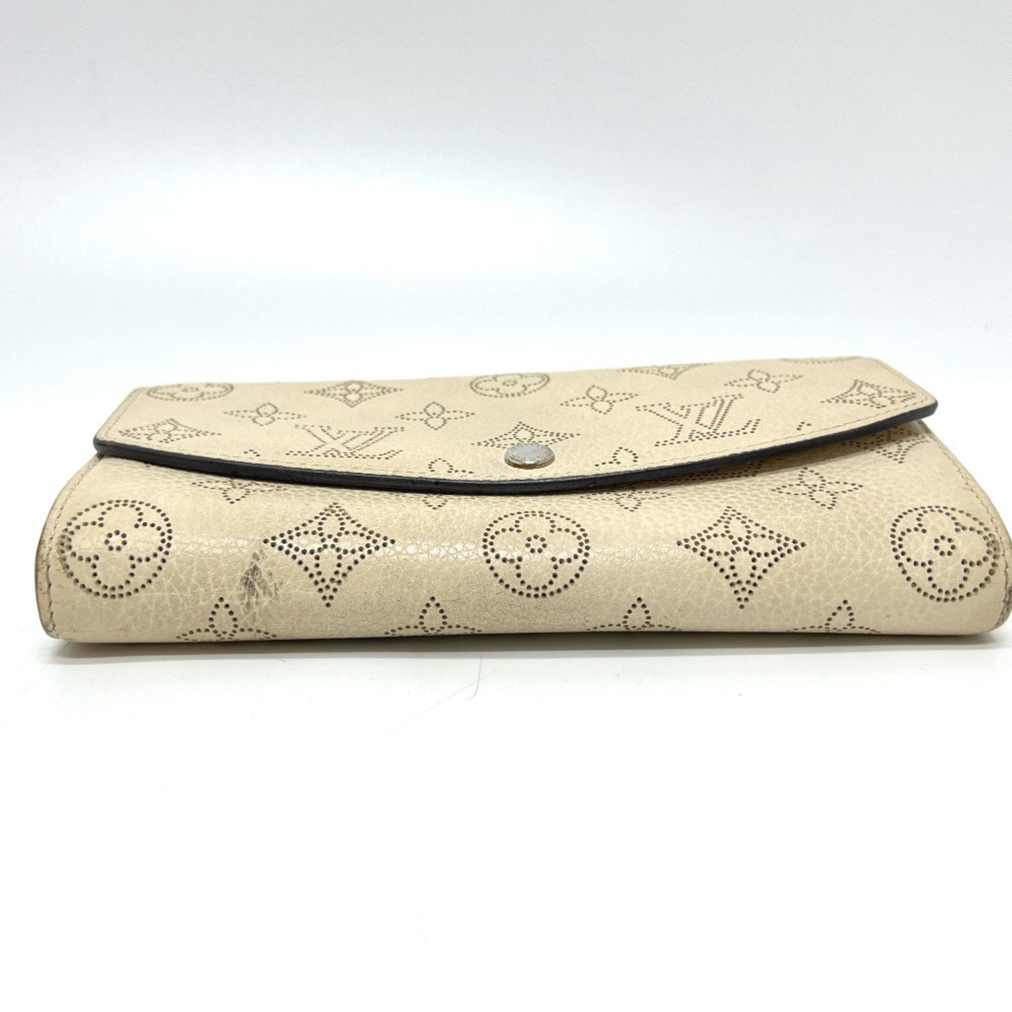 Louis Vuitton LOUIS VUITTON M60177 Portefeuille Iris Wallet, Monogram Mahina Leather, Women's, Ivory and White Size ONE SIZE - 3 Thumbnail