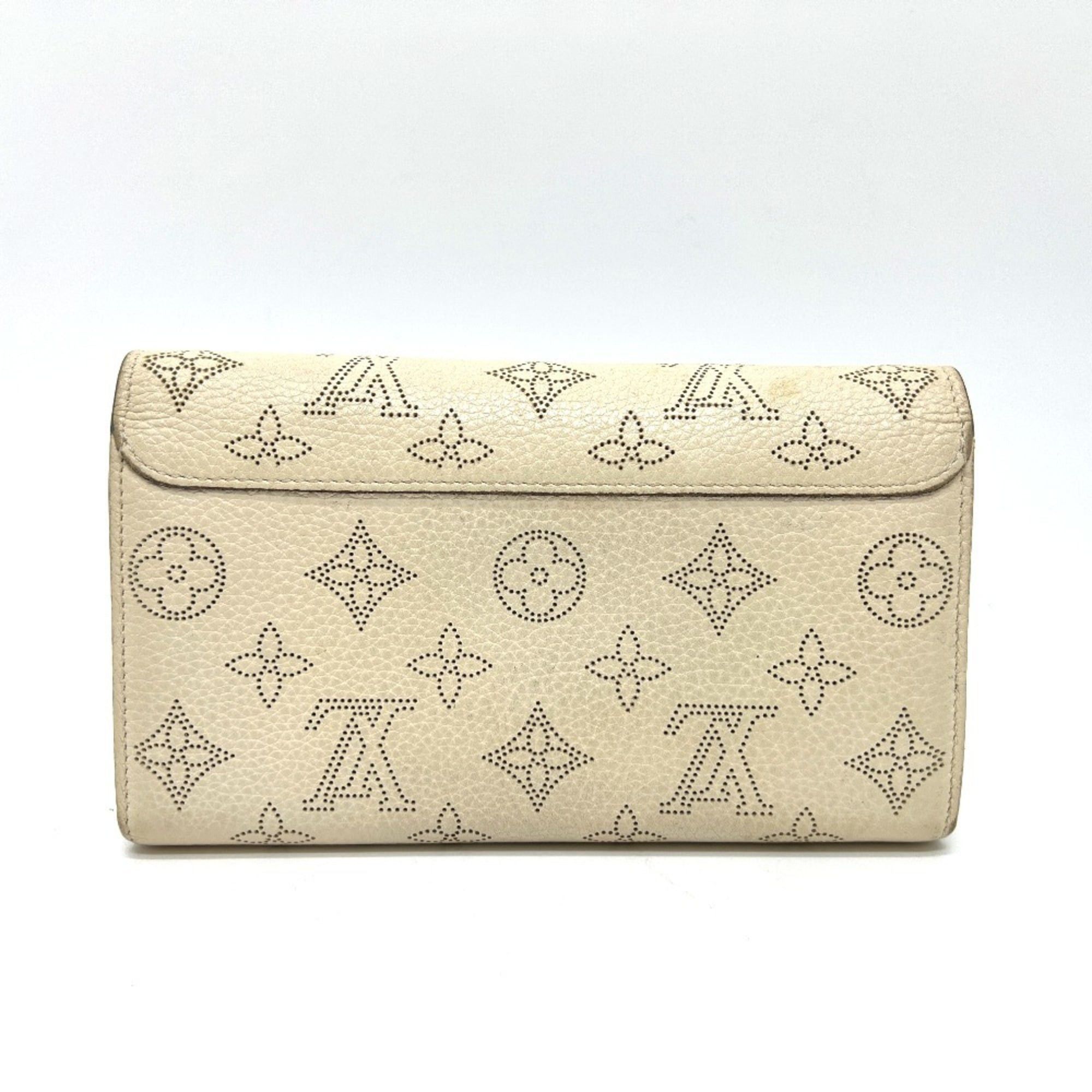 Louis Vuitton LOUIS VUITTON M60177 Portefeuille Iris Wallet, Monogram Mahina Leather, Women's, Ivory and White Size ONE SIZE - 2 Thumbnail