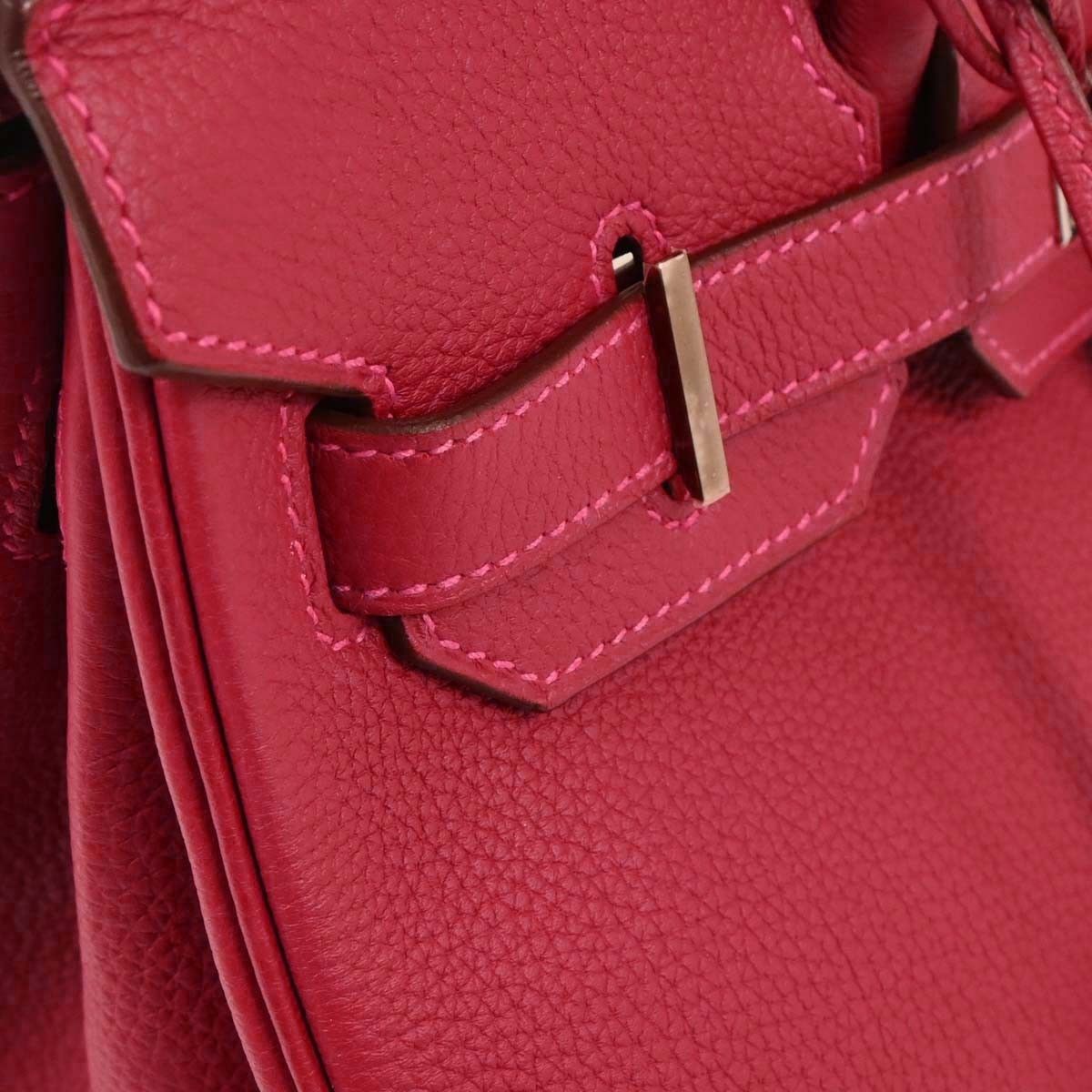 Hermes Hermes Birkin Handbag Red Togo with Palladium Hardware Size ONE SIZE - 4 Thumbnail