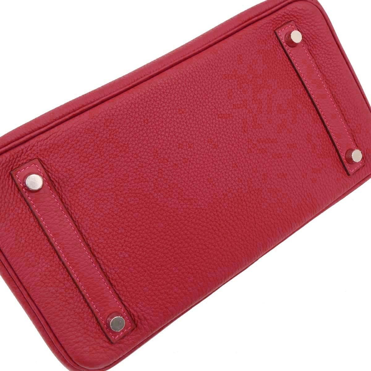 Hermes Hermes Birkin Handbag Red Togo with Palladium Hardware Size ONE SIZE - 5 Thumbnail