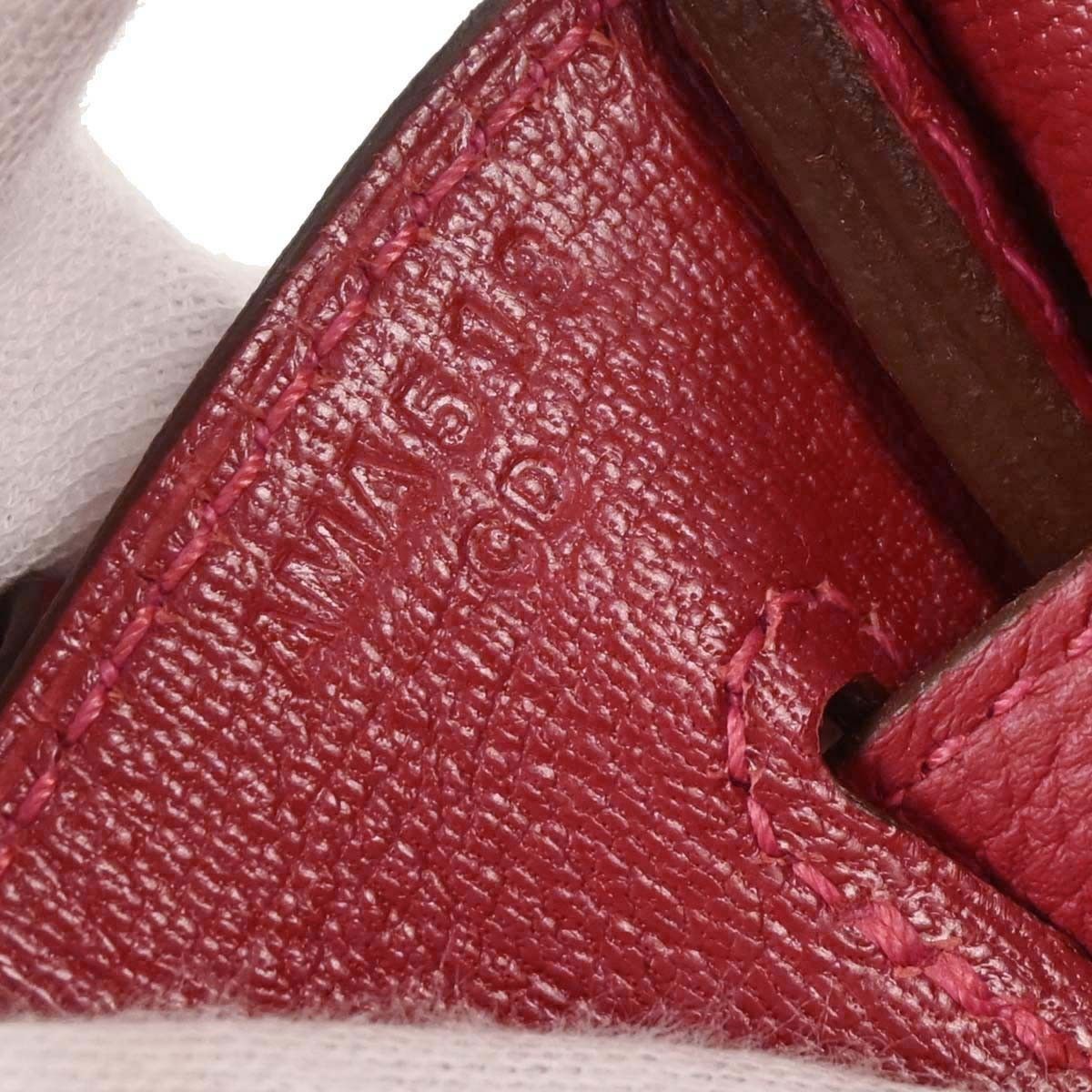 Hermes Hermes Birkin Handbag Red Togo with Palladium Hardware Size ONE SIZE - 10 Thumbnail