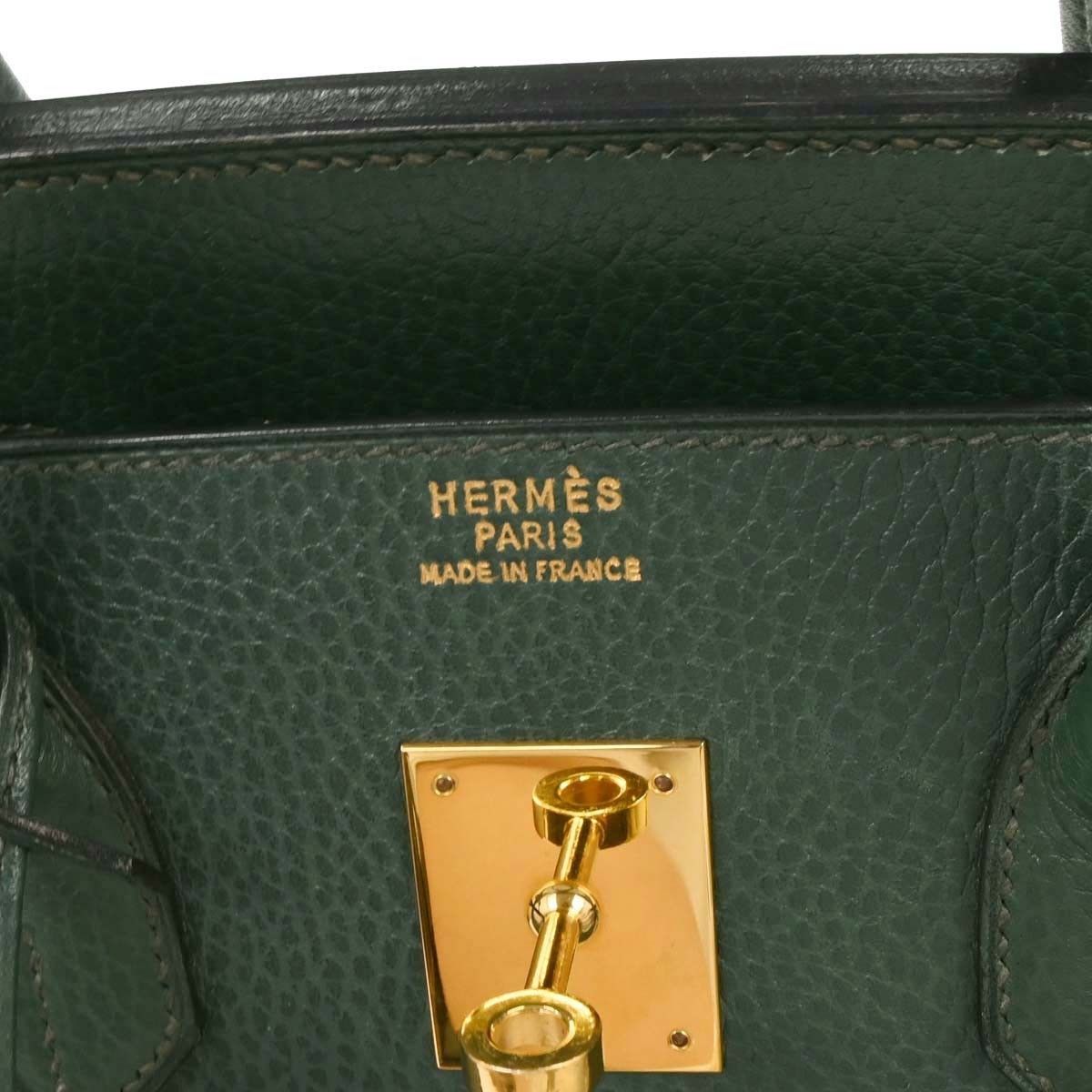 Hermes Hermes Birkin Handbag Green Ardennes with Gold Hardware Size ONE SIZE - 9 Thumbnail