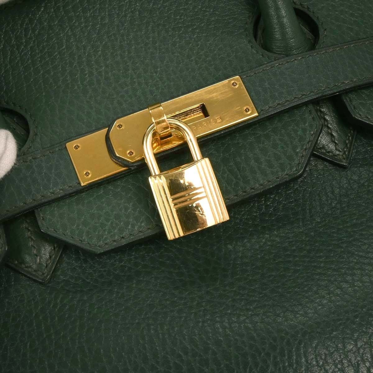 Hermes Hermes Birkin Handbag Green Ardennes with Gold Hardware Size ONE SIZE - 5 Thumbnail