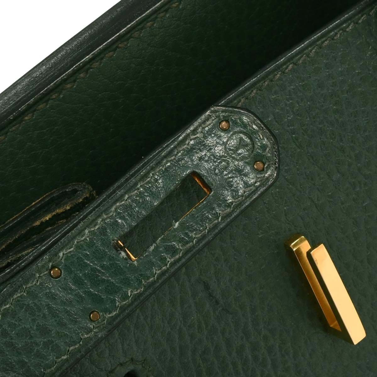 Hermes Hermes Birkin Handbag Green Ardennes with Gold Hardware Size ONE SIZE - 10 Thumbnail