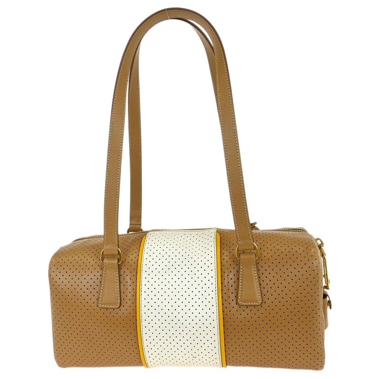Prada Prada Barrel Bag Perforated Saffiano Leather Size ONE SIZE - 2 Thumbnail