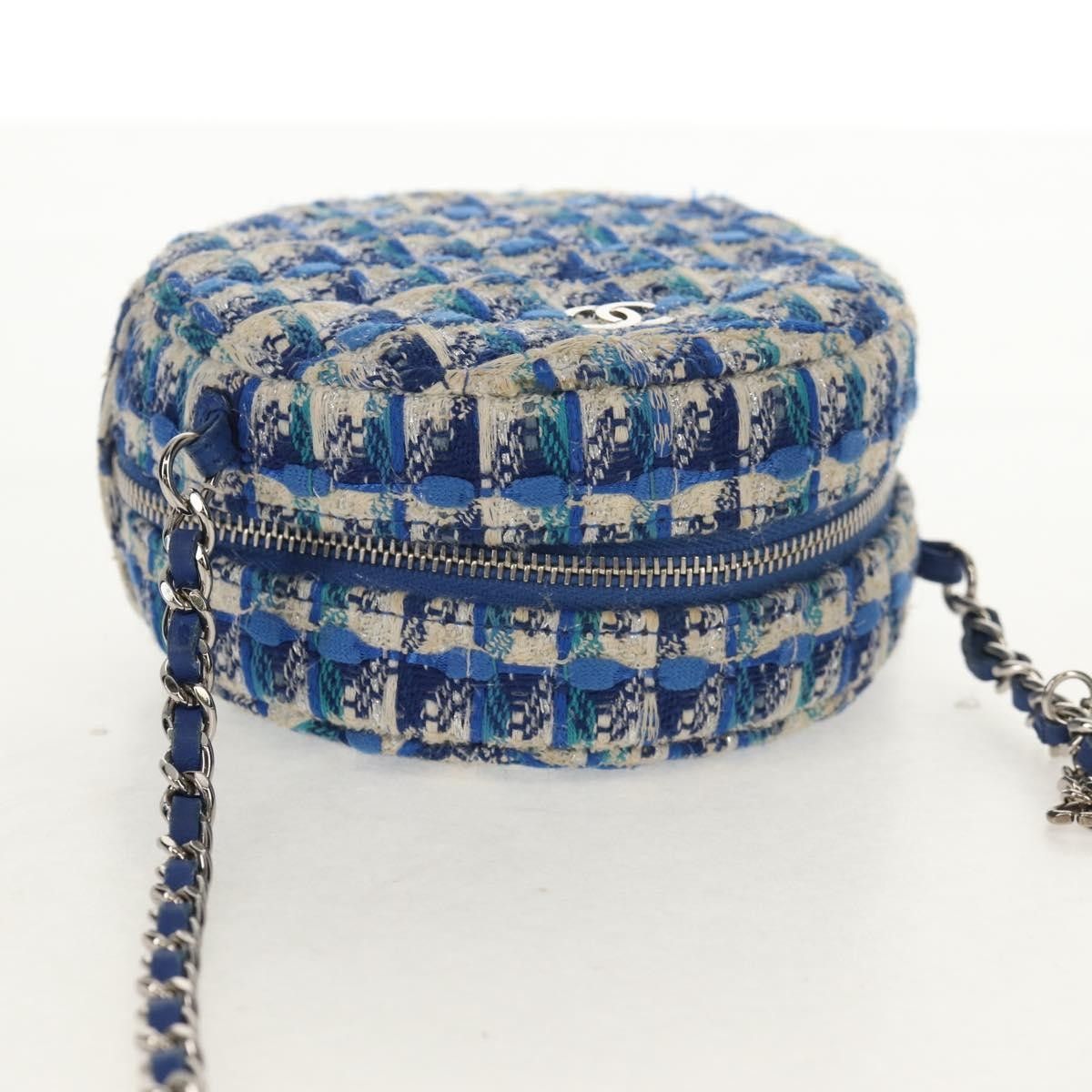 Chanel Chanel Lifesaver Round Clutch with Chain Quilted Tweed Size ONE SIZE - 17 Thumbnail