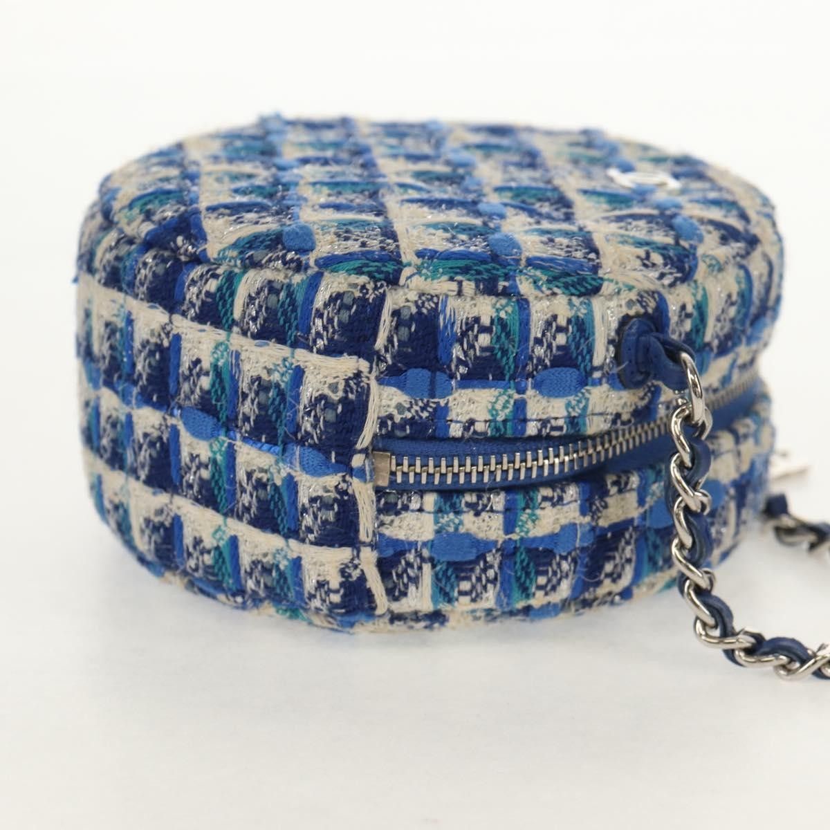 Chanel Chanel Lifesaver Round Clutch with Chain Quilted Tweed Size ONE SIZE - 4 Thumbnail