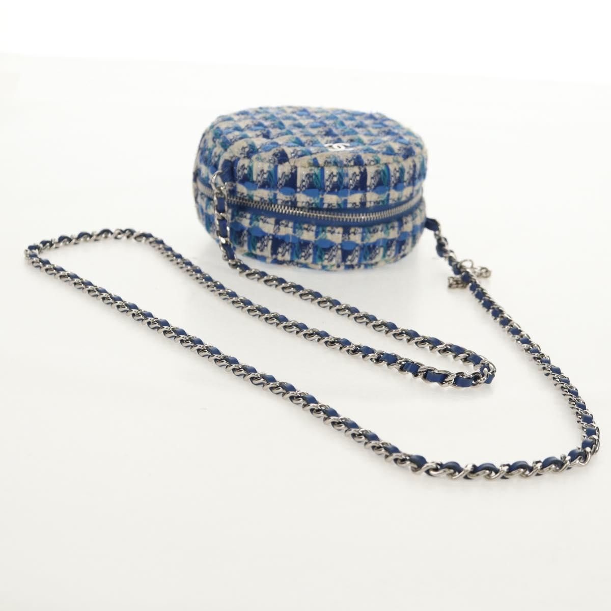 Chanel Chanel Lifesaver Round Clutch with Chain Quilted Tweed Size ONE SIZE - 8 Thumbnail