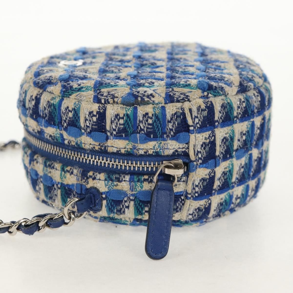 Chanel Chanel Lifesaver Round Clutch with Chain Quilted Tweed Size ONE SIZE - 3 Thumbnail