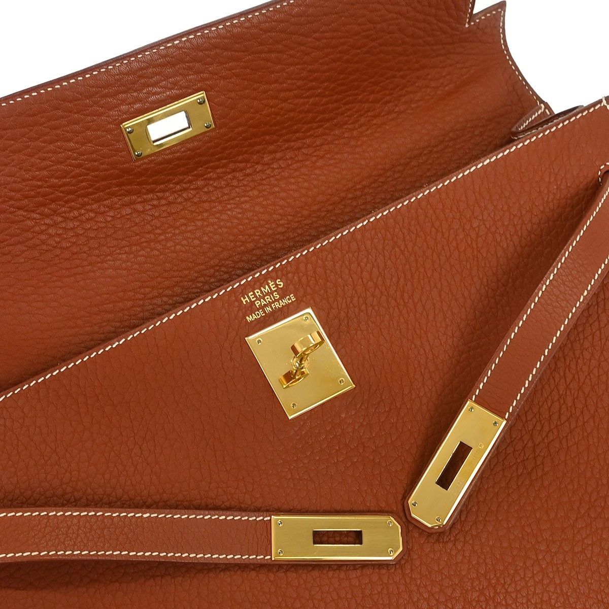 Hermes Hermes Kelly Handbag Brown Togo with Palladium Hardware Size ONE SIZE - 4 Thumbnail