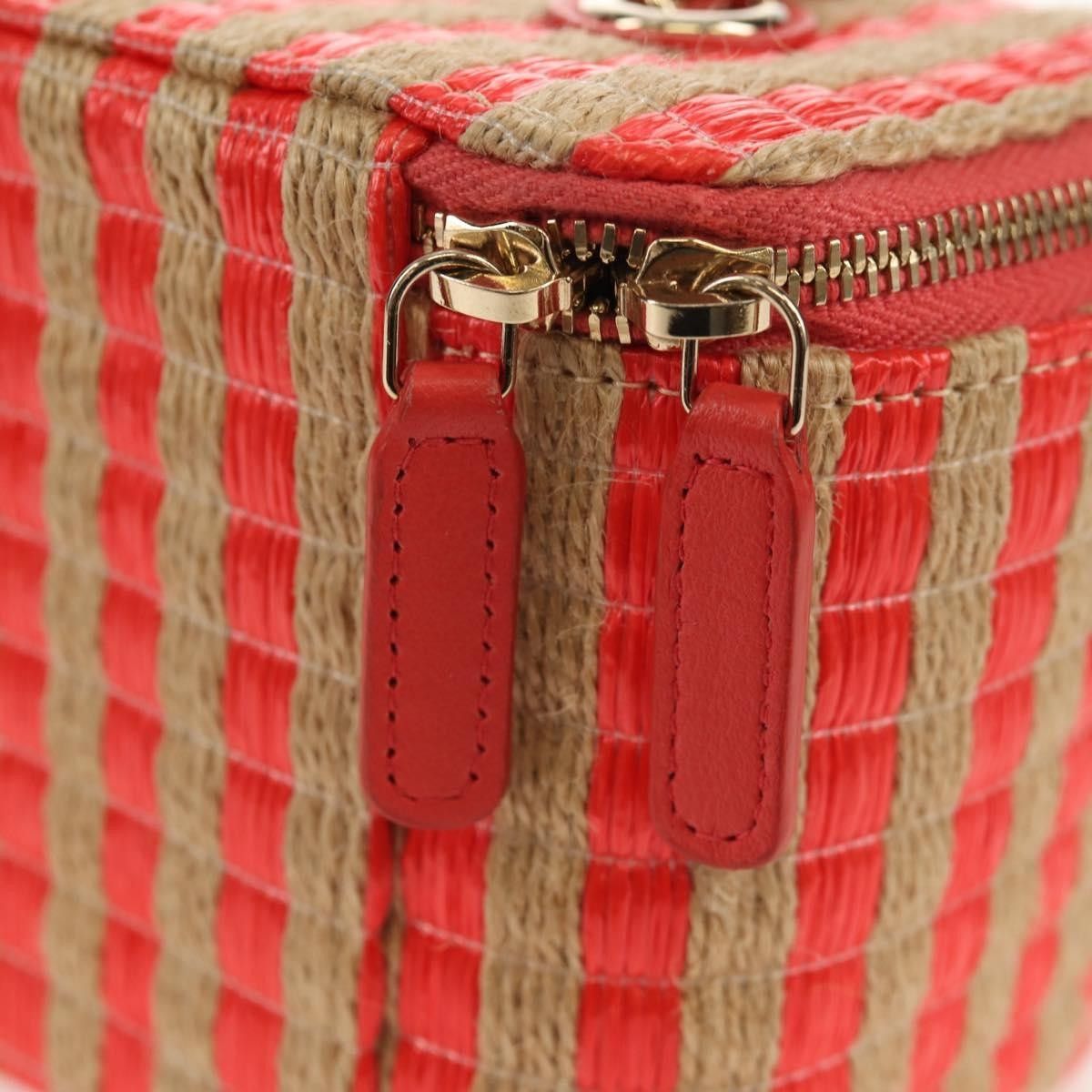 Chanel Chanel Classic Vanity Case with Chain Striped Raffia and Jute Size ONE SIZE - 13 Thumbnail