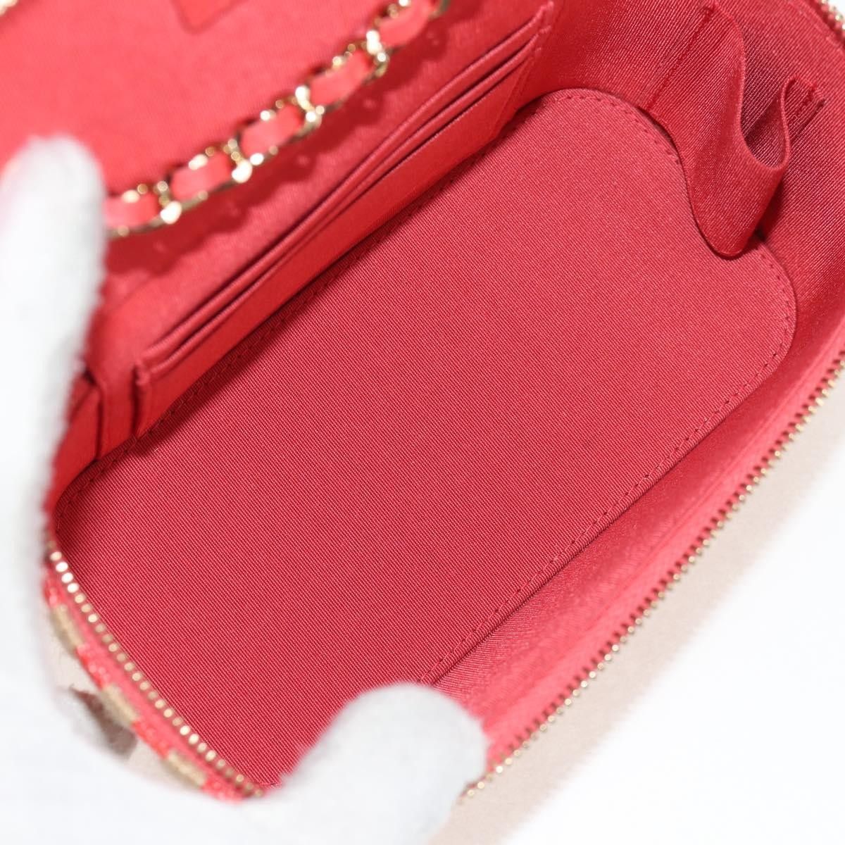 Chanel Chanel Classic Vanity Case with Chain Striped Raffia and Jute Size ONE SIZE - 5 Thumbnail