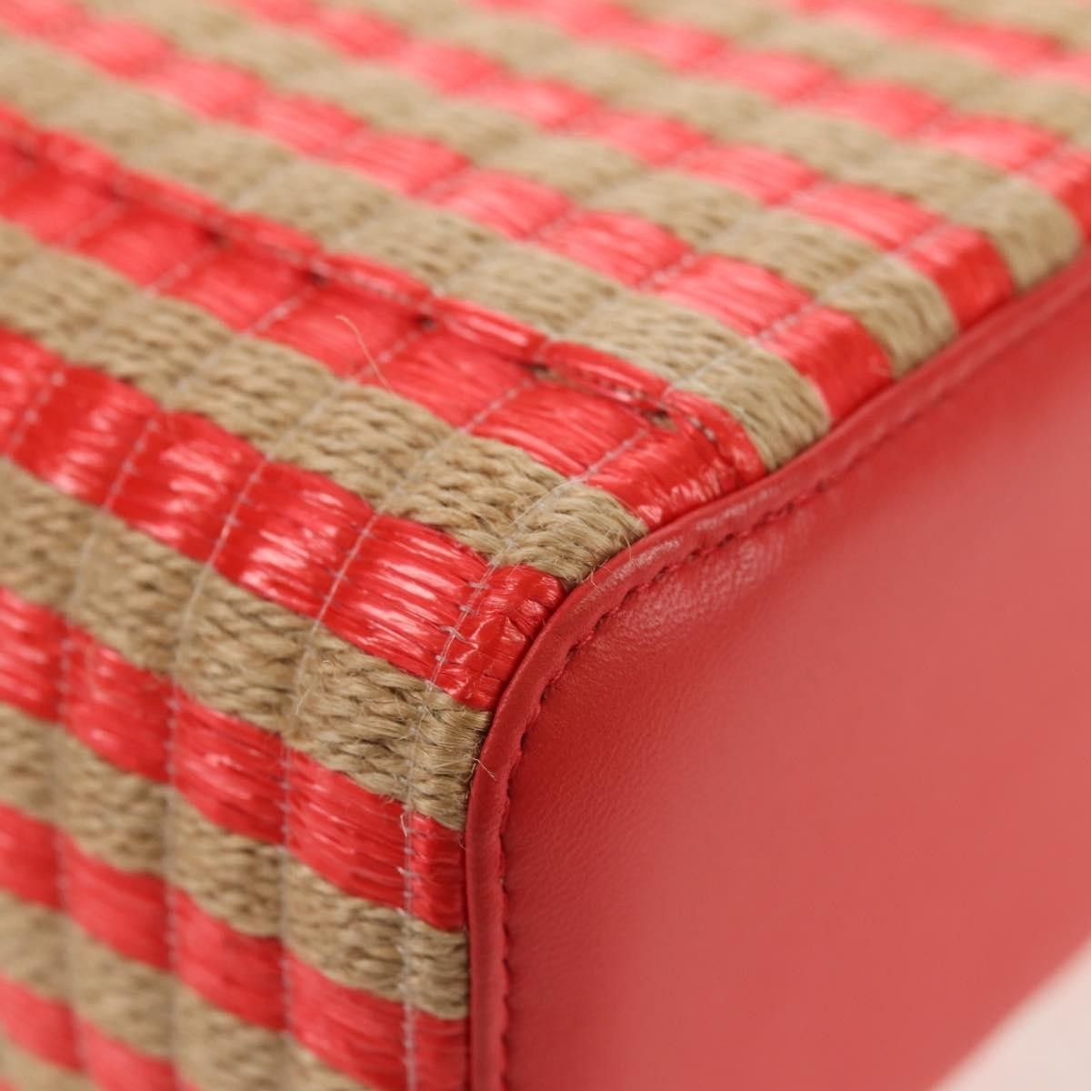 Chanel Chanel Classic Vanity Case with Chain Striped Raffia and Jute Size ONE SIZE - 10 Thumbnail