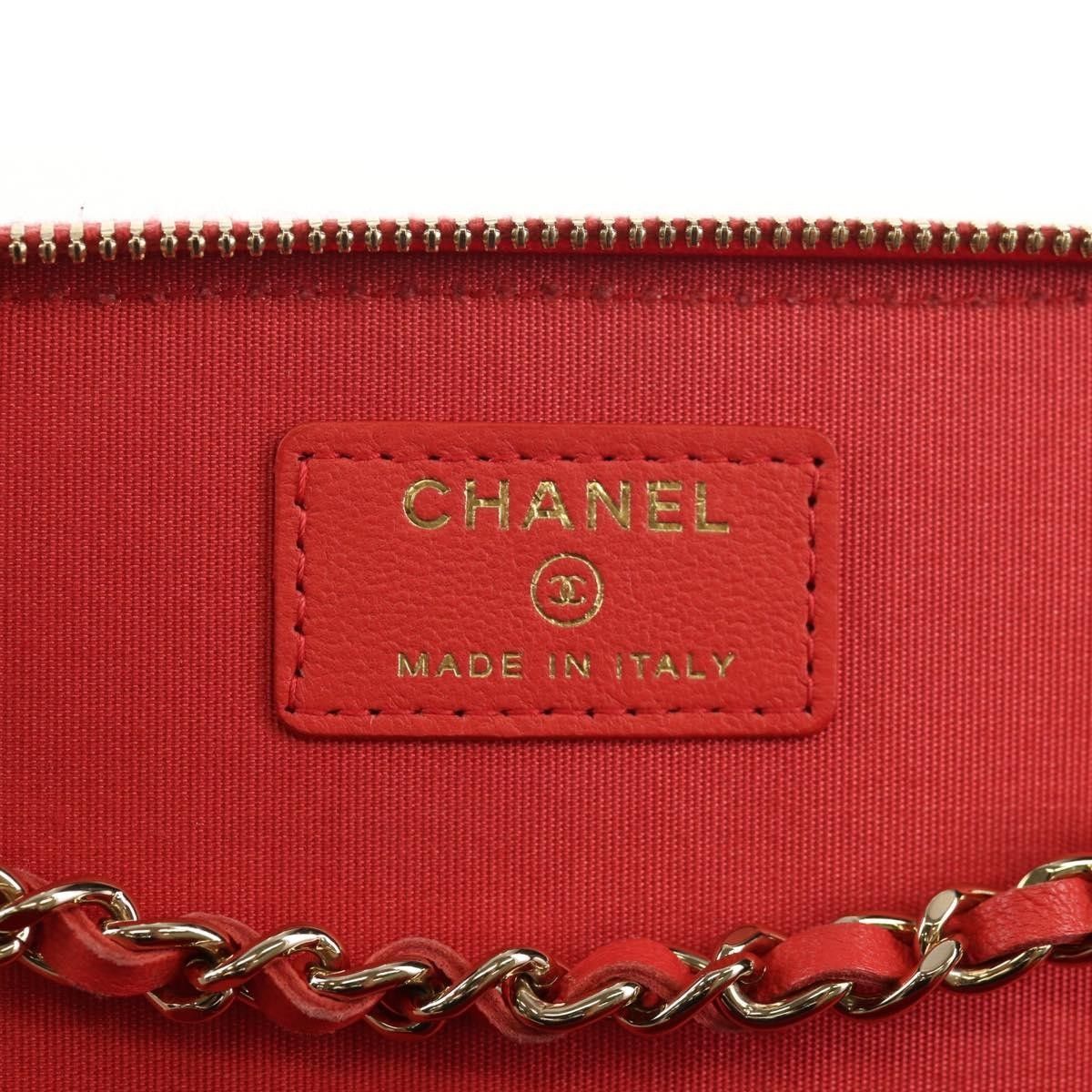 Chanel Chanel Classic Vanity Case with Chain Striped Raffia and Jute Size ONE SIZE - 6 Thumbnail