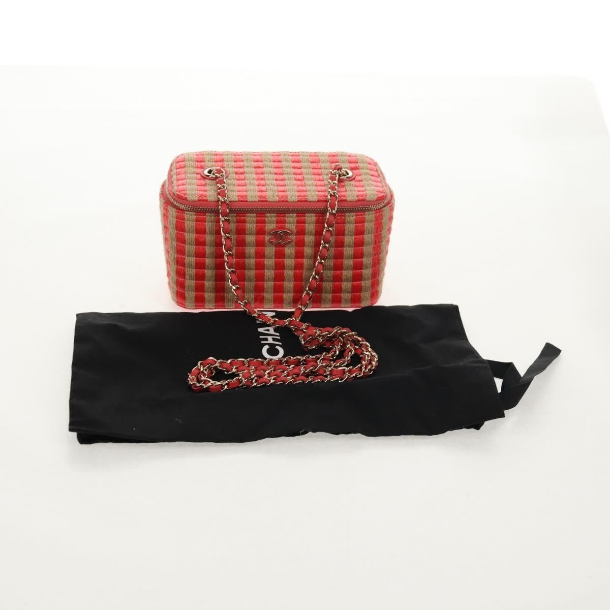 Chanel Chanel Classic Vanity Case with Chain Striped Raffia and Jute Size ONE SIZE - 15 Thumbnail