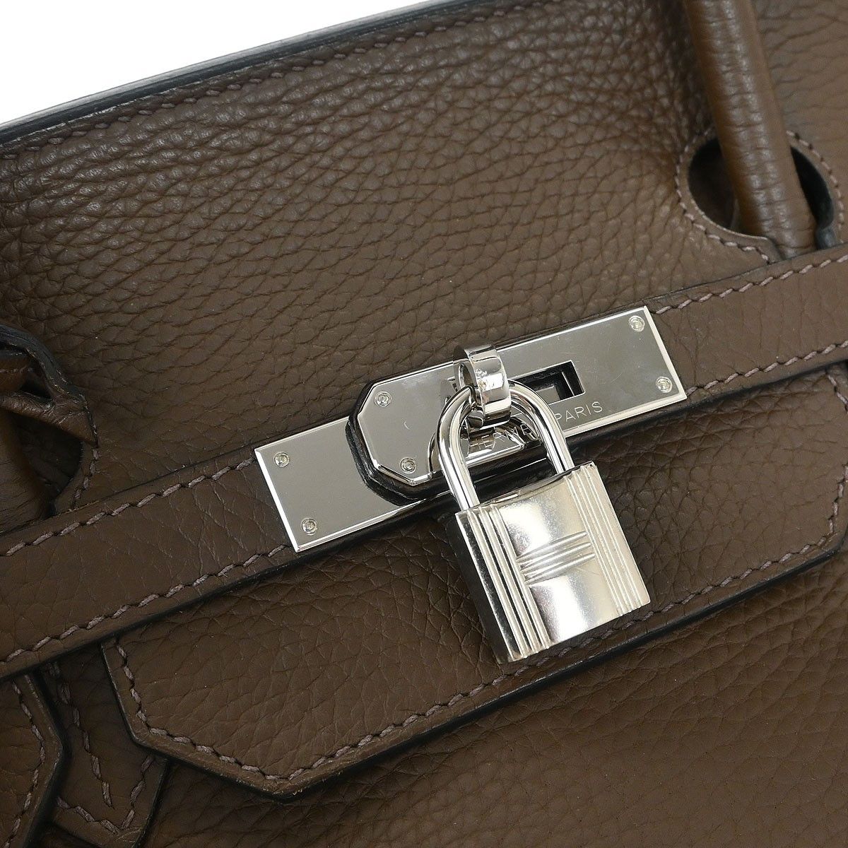 Hermes Hermes Birkin Handbag Grey Clemence with Palladium Hardware Size ONE SIZE - 5 Thumbnail