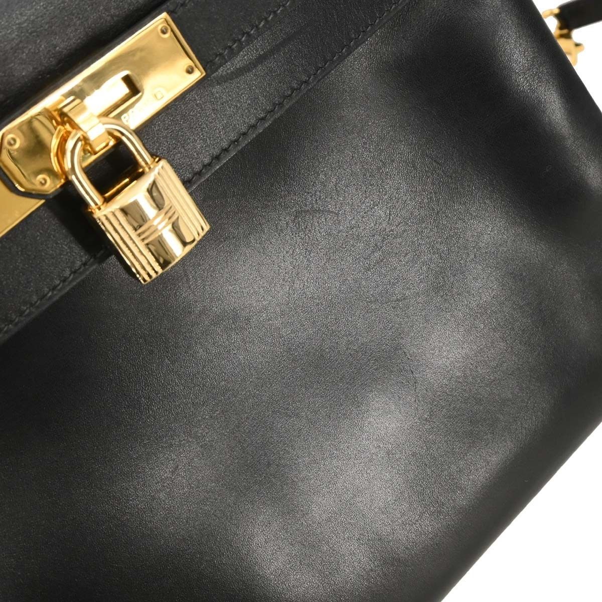 Hermes Hermes Kelly Handbag Black Box Calf with Gold Hardware Size ONE SIZE - 8 Thumbnail