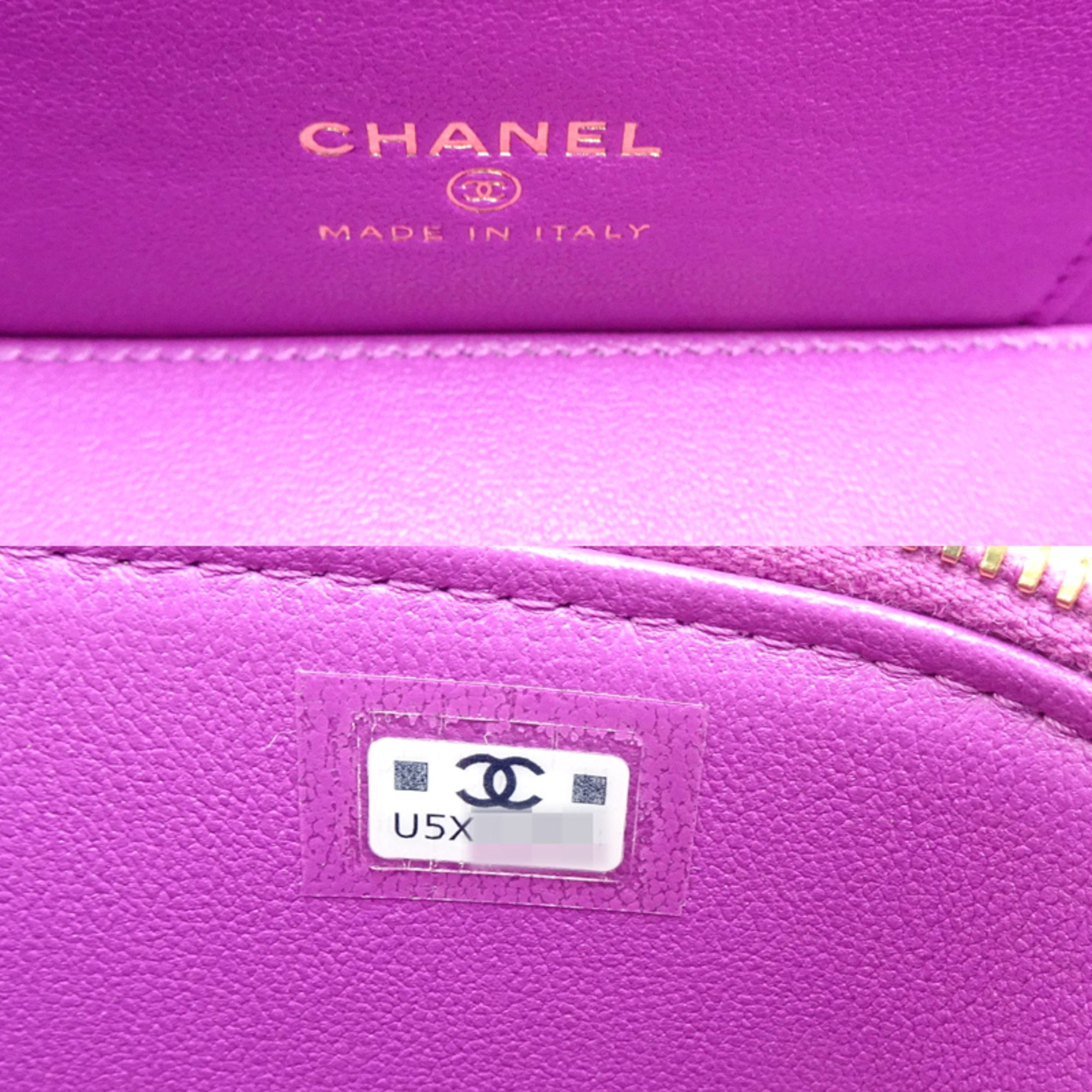 Chanel Chanel Vanity Case Women's Shoulder Bag AP3017 Caviar Leather Purple Size ONE SIZE - 8 Thumbnail