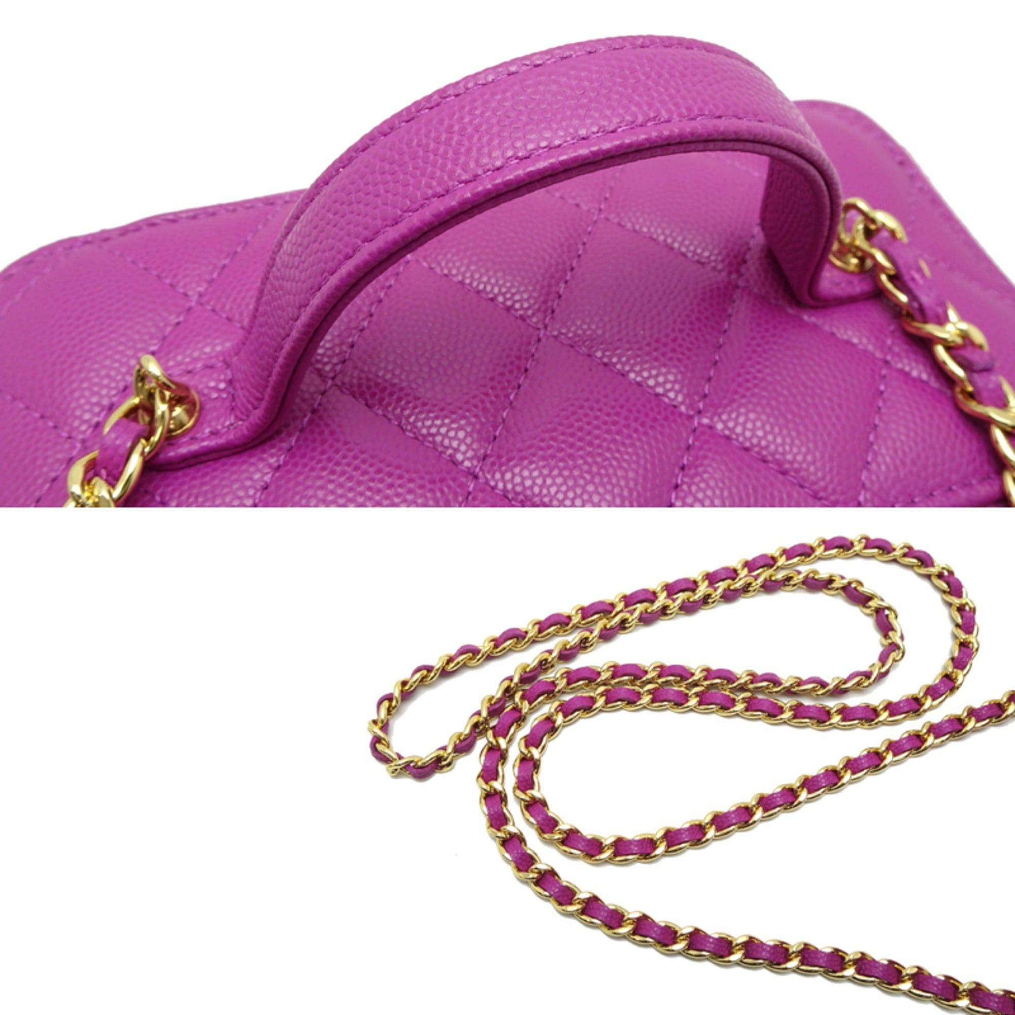 Chanel Chanel Vanity Case Women's Shoulder Bag AP3017 Caviar Leather Purple Size ONE SIZE - 5 Thumbnail