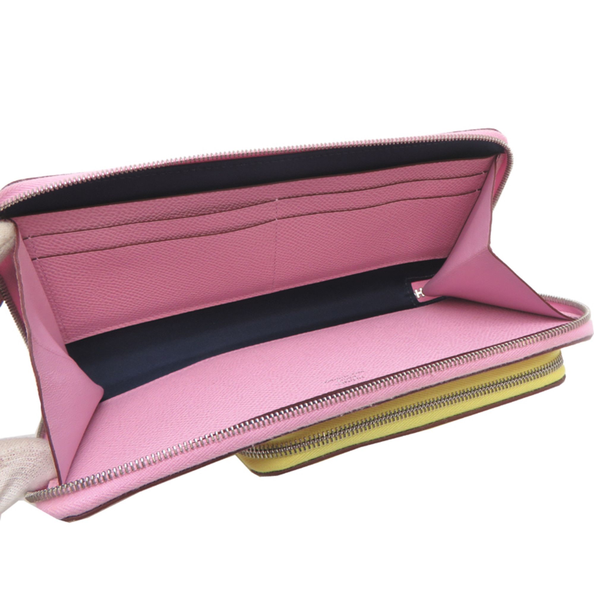 Hermes Hermes Hermès Nouveau To Go Zip B Stamp Women's Shoulder Bag Swift Mauve Sylvestre x Lime Cuivre Size ONE SIZE - 6 Thumbnail