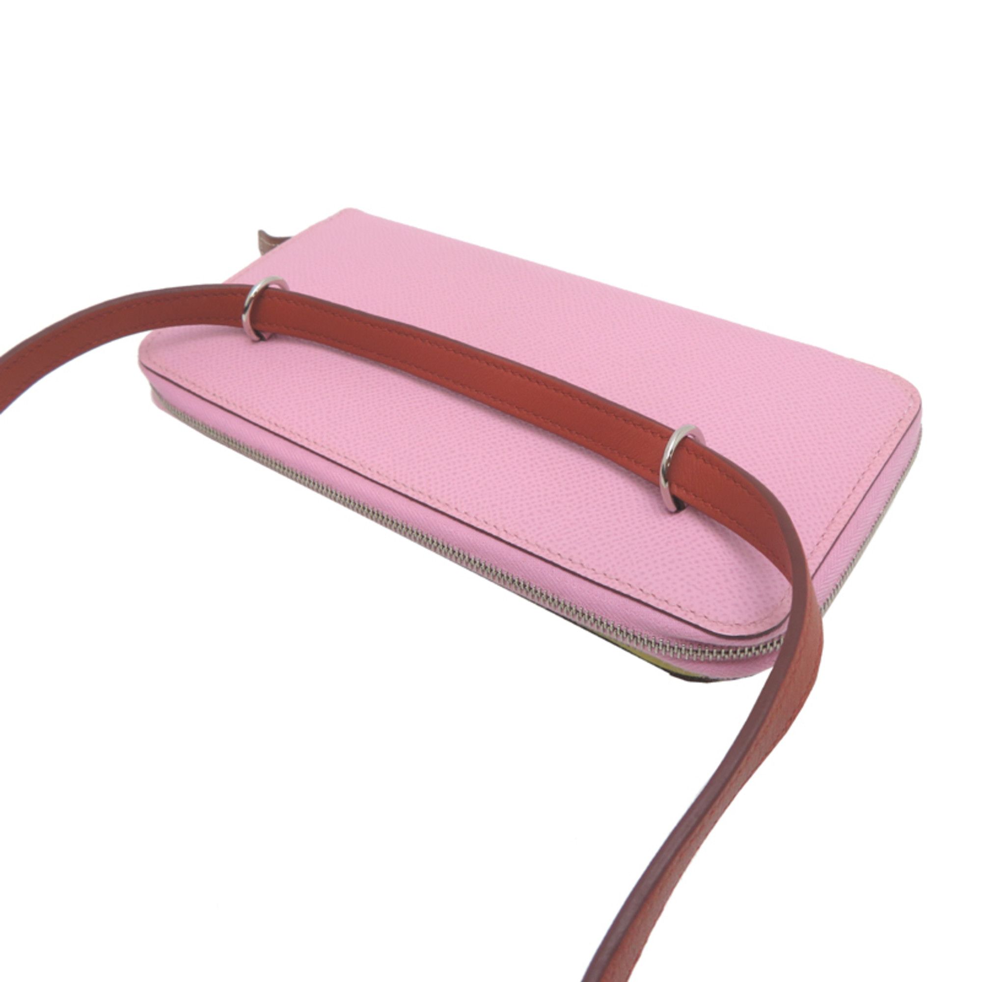 Hermes Hermes Hermès Nouveau To Go Zip B Stamp Women's Shoulder Bag Swift Mauve Sylvestre x Lime Cuivre Size ONE SIZE - 4 Thumbnail