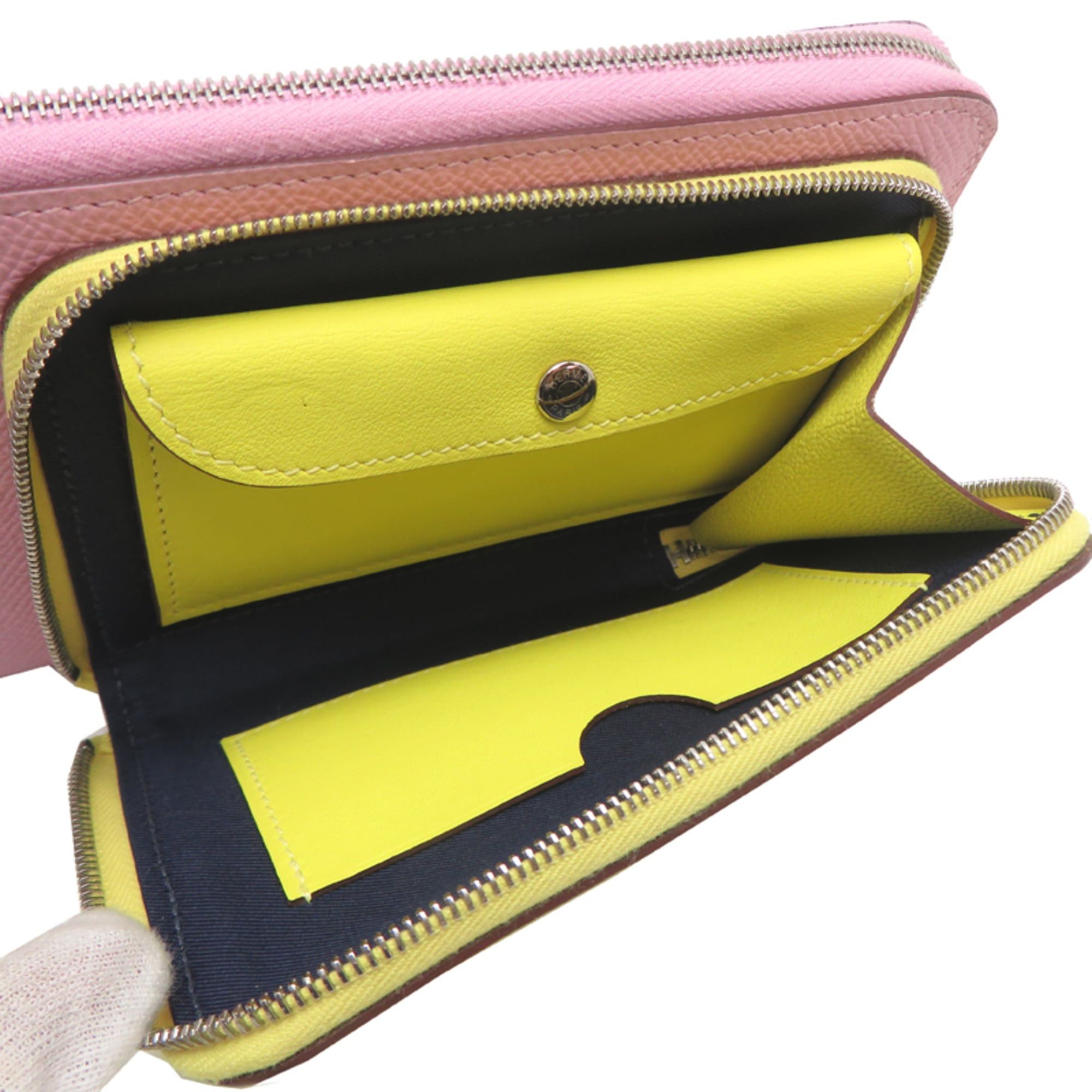 Hermes Hermes Hermès Nouveau To Go Zip B Stamp Women's Shoulder Bag Swift Mauve Sylvestre x Lime Cuivre Size ONE SIZE - 7 Thumbnail