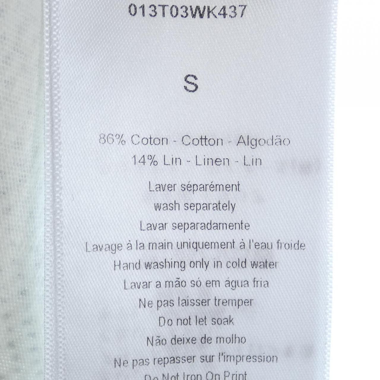 Dior Dior Christian Dior T-shirt T-shirt Cotton T-Shirts 013T03WK437 DUTY FREE for USA Size ONE SIZE - 3 Thumbnail
