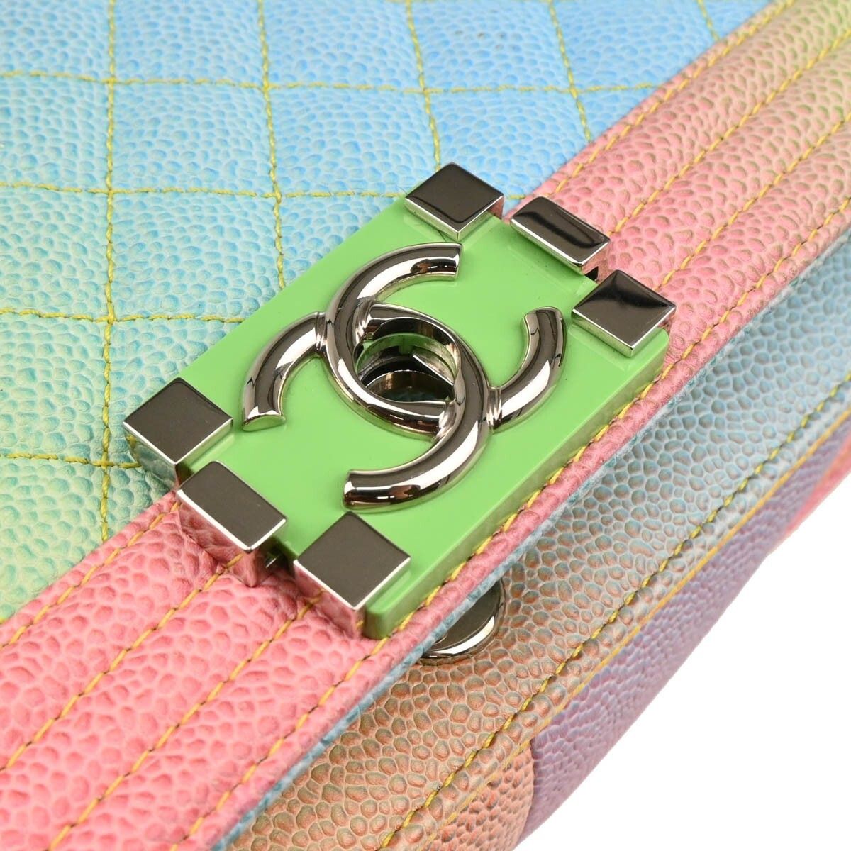 Chanel Chanel Rainbow Boy Flap Bag Quilted Painted Caviar Size ONE SIZE - 8 Thumbnail