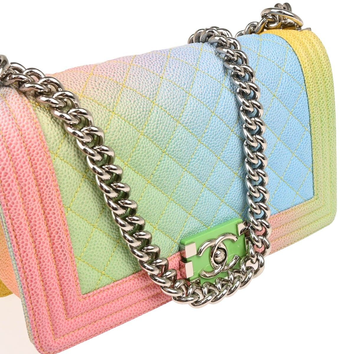 Chanel Chanel Rainbow Boy Flap Bag Quilted Painted Caviar Size ONE SIZE - 3 Thumbnail