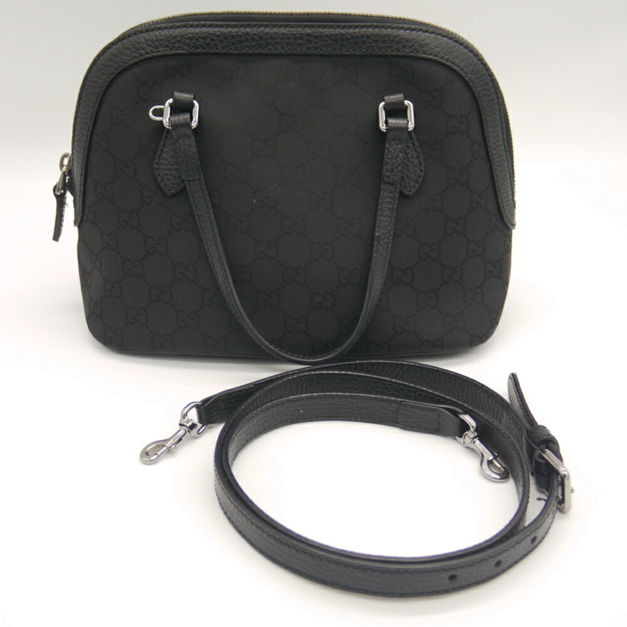 Gucci GUCCI GG Nylon Handbag Shoulder Bag 341504 493075 Black Size ONE SIZE - 10 Thumbnail