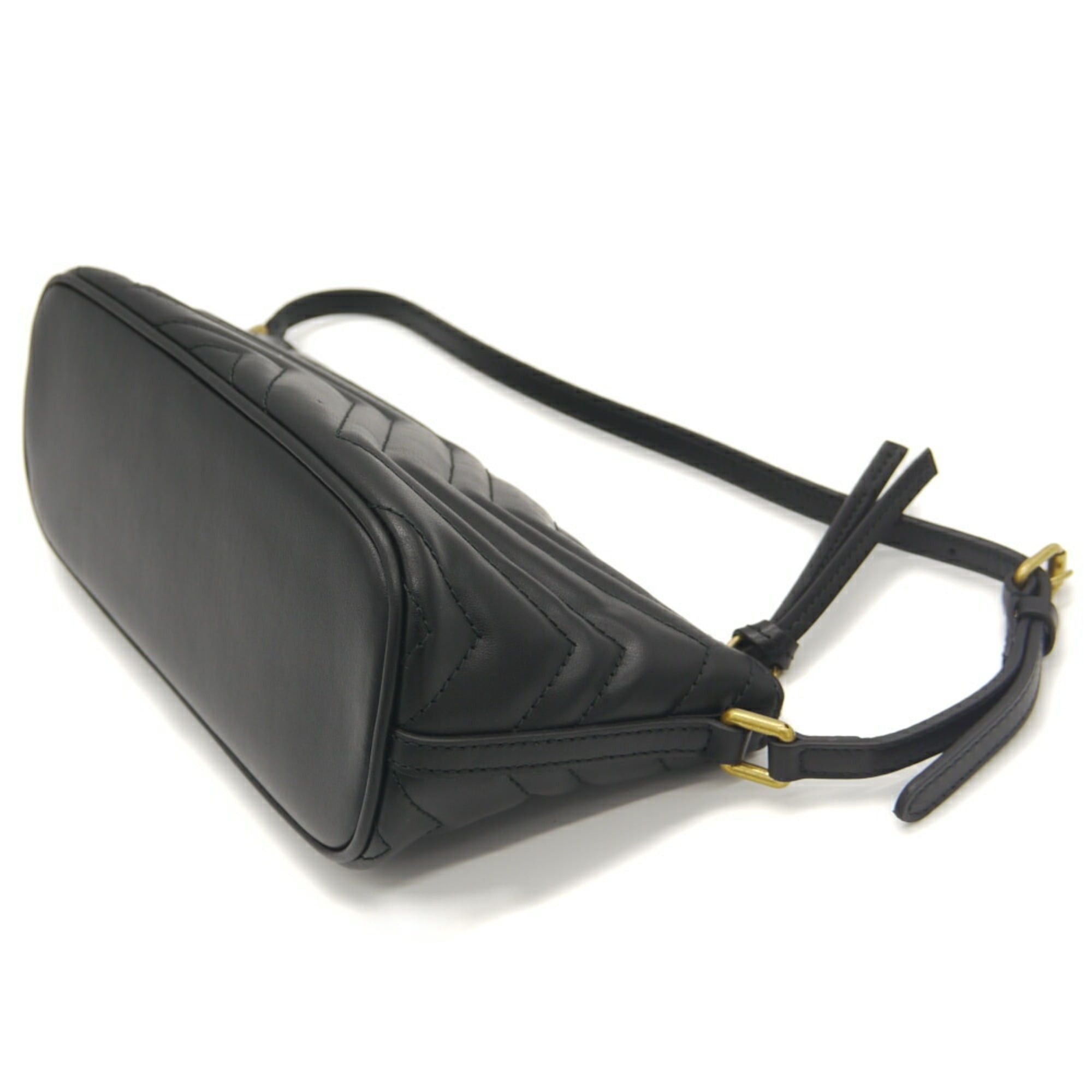 Gucci GUCCI GG Marmont Leather Handbag 739166 520981 Black Size ONE SIZE - 5 Thumbnail