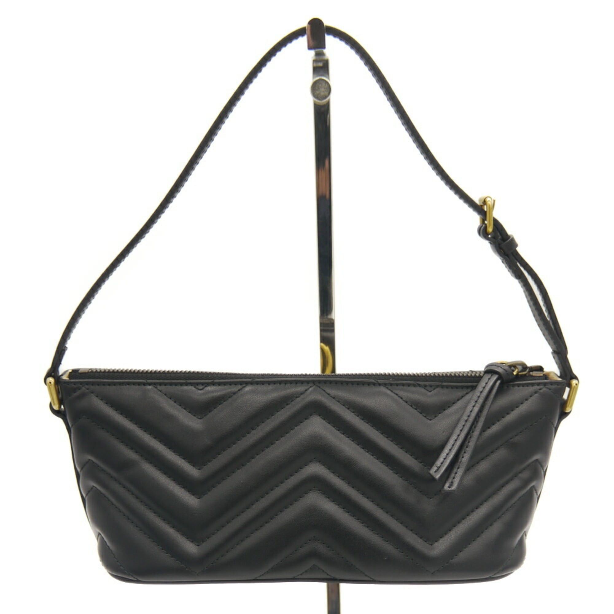 Gucci GUCCI GG Marmont Leather Handbag 739166 520981 Black Size ONE SIZE - 2 Thumbnail