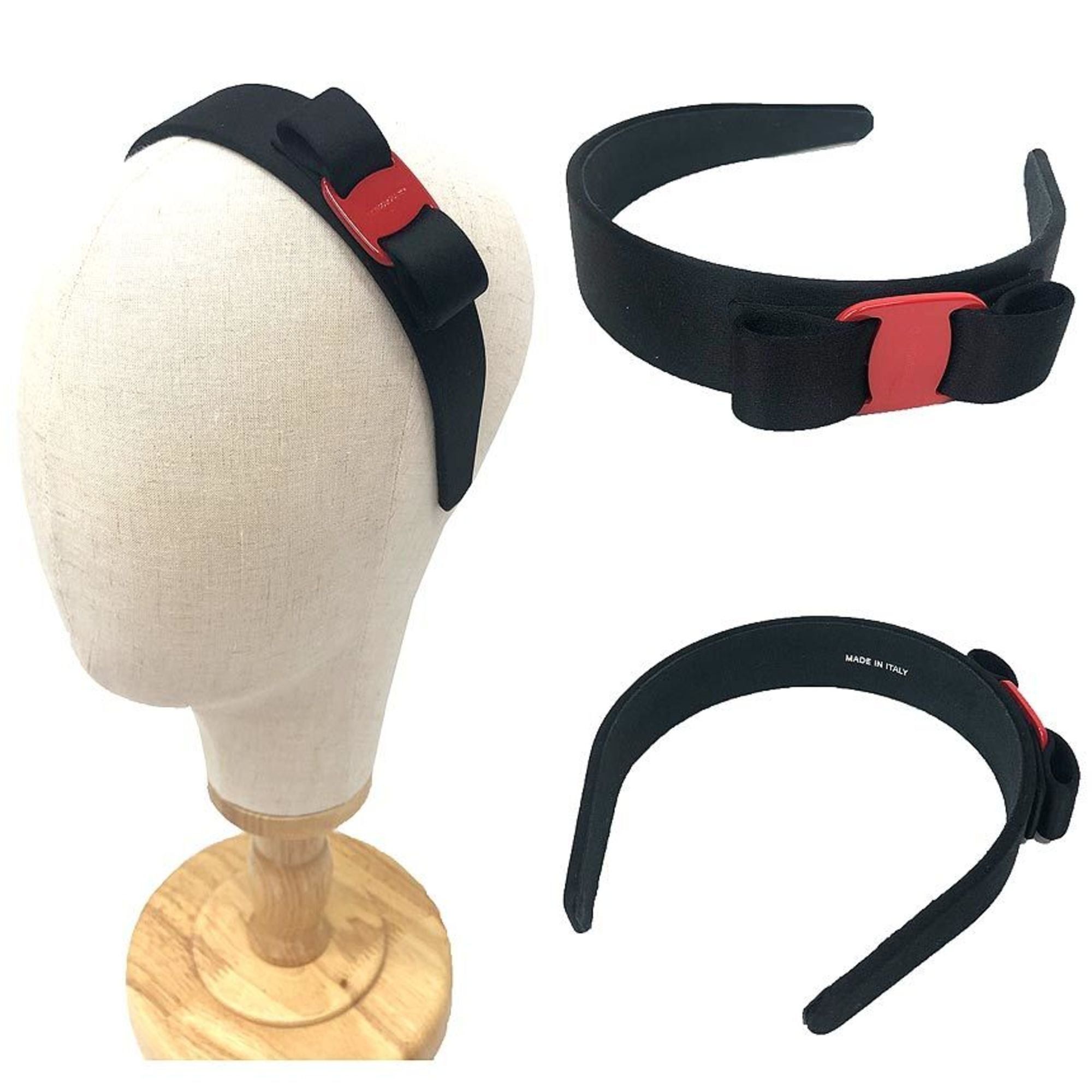 Salvatore Ferragamo Salvatore Ferragamo Vara Ribbon Headband in Black and Red, Women's Hair Accessory, Unused Size ONE SIZE - 2 Thumbnail
