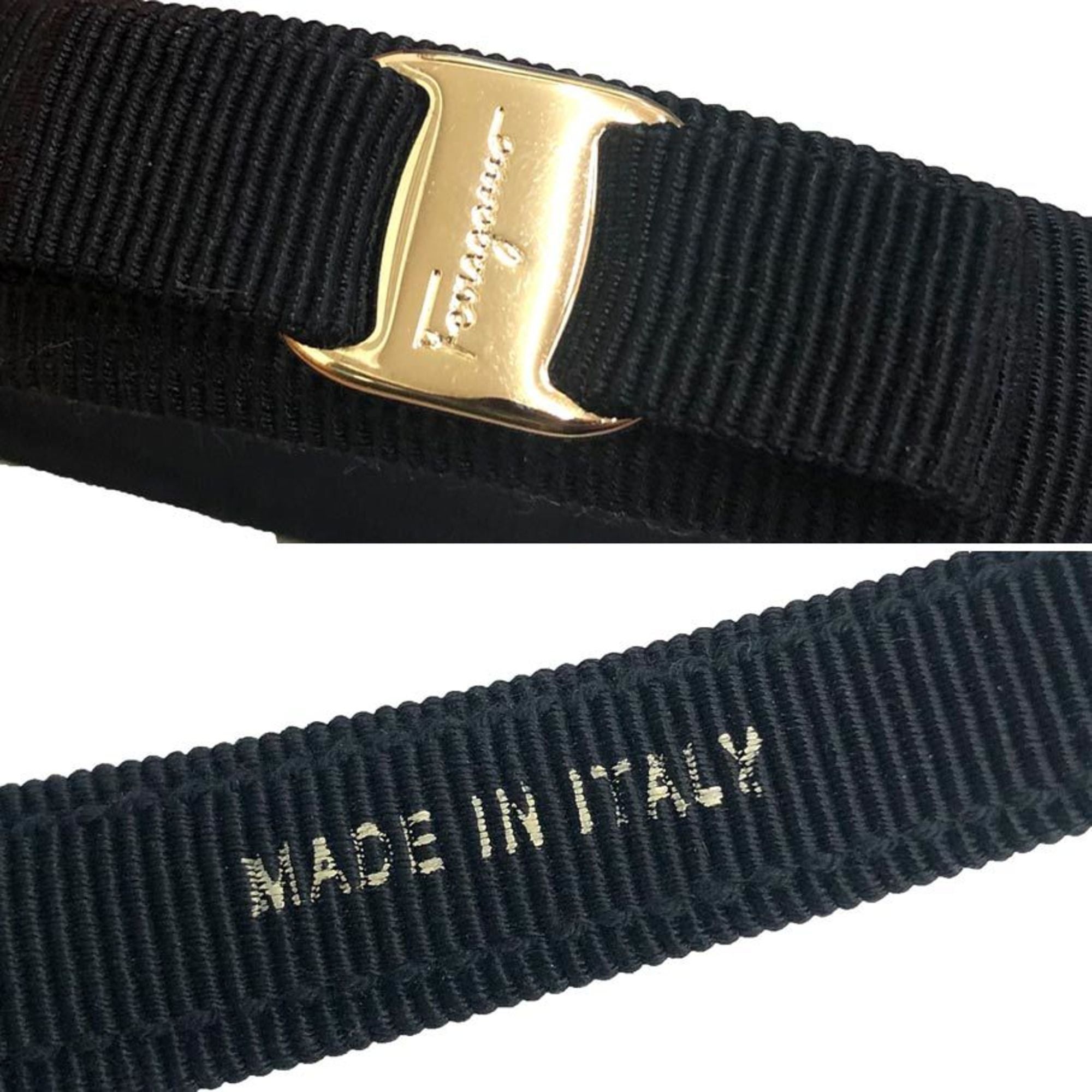 Salvatore Ferragamo Salvatore Ferragamo Vara Ribbon Headband in Black, Women's Hair Accessory, Unused Size ONE SIZE - 3 Thumbnail