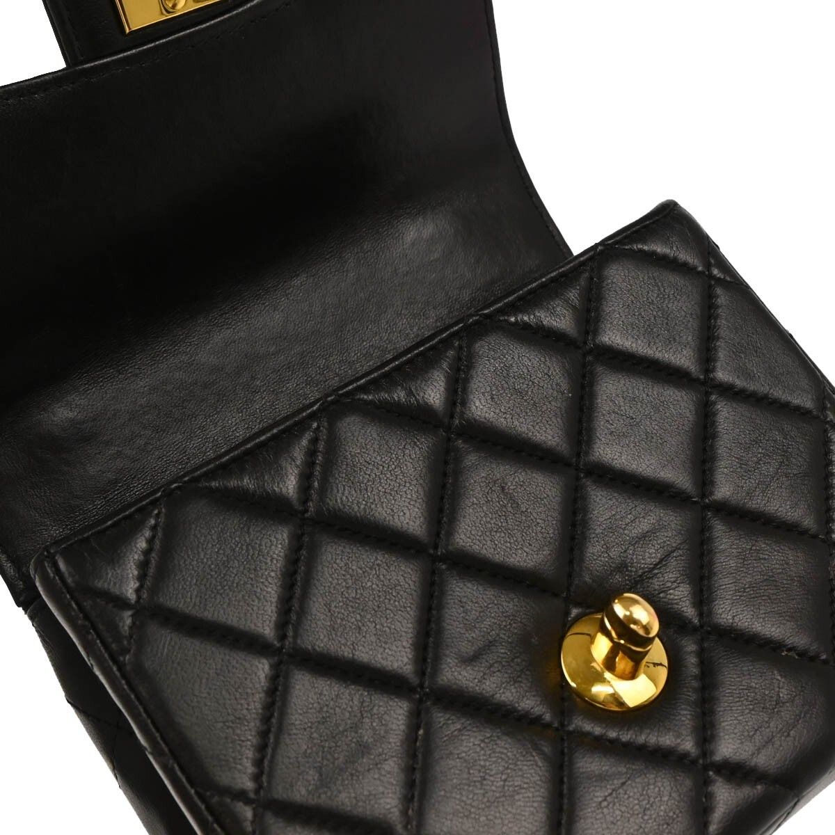 Chanel Chanel Vintage Top Handle Flap Bag Quilted Lambskin Size ONE SIZE - 10 Thumbnail