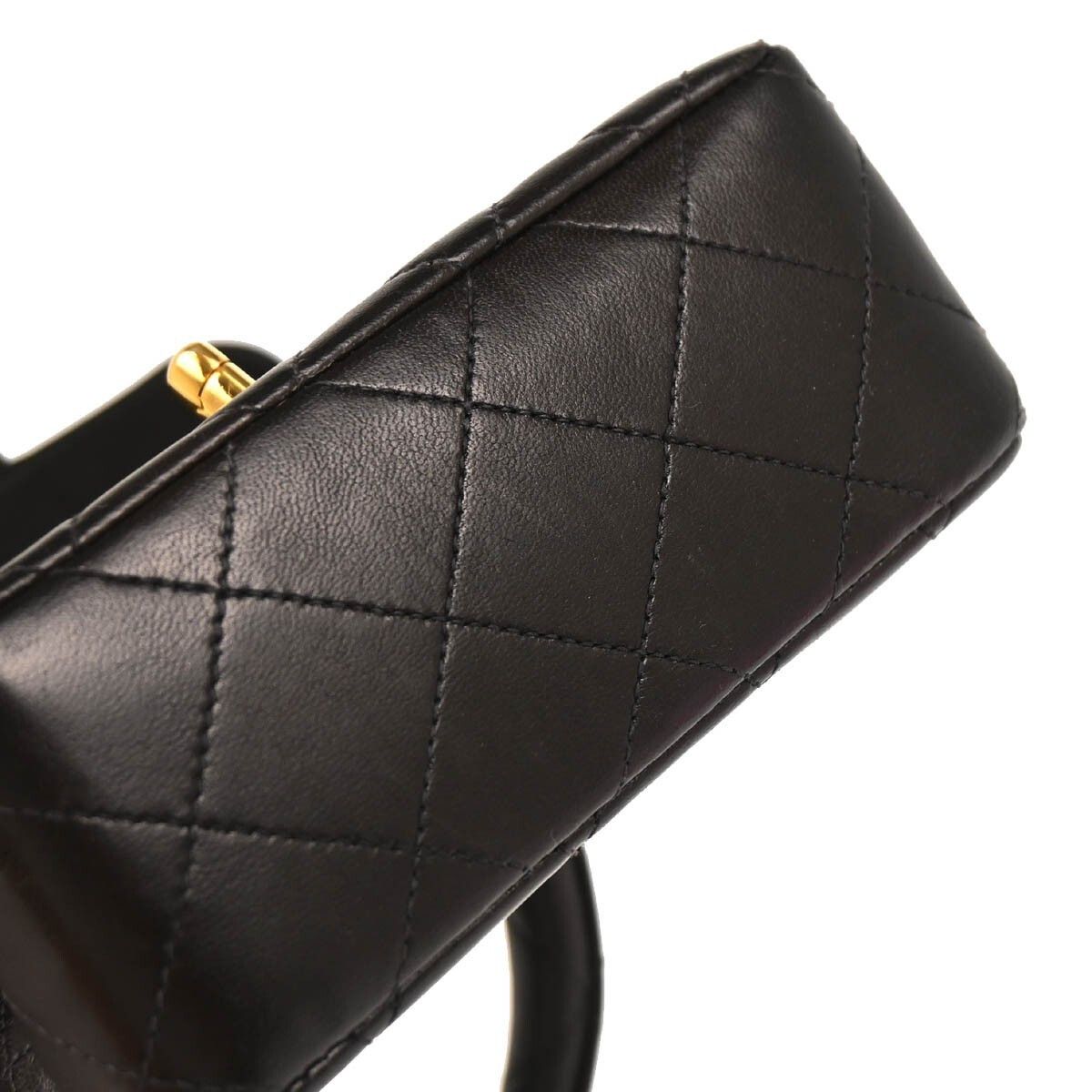Chanel Chanel Vintage Top Handle Flap Bag Quilted Lambskin Size ONE SIZE - 7 Thumbnail