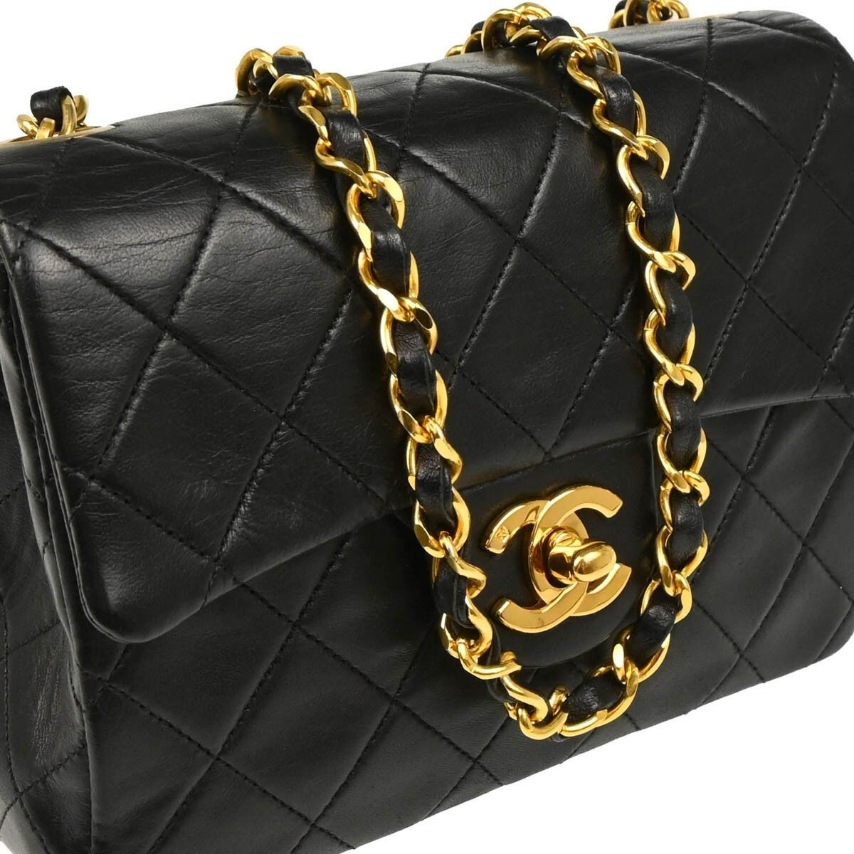 Chanel Chanel Vintage Square Classic Single Flap Bag Quilted Lambskin Size ONE SIZE - 6 Thumbnail