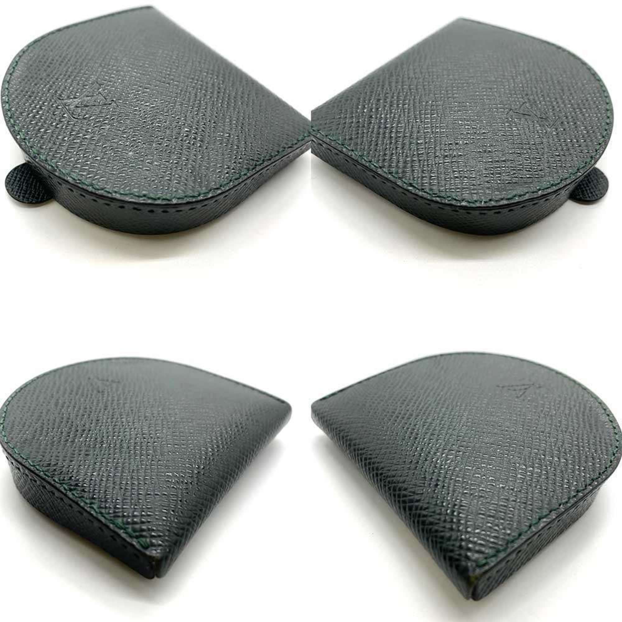 Louis Vuitton Louis Vuitton Taiga Porte Monnaie Cuvette Coin Case, Leather, Dark Green, M64422 Size ONE SIZE - 3 Thumbnail