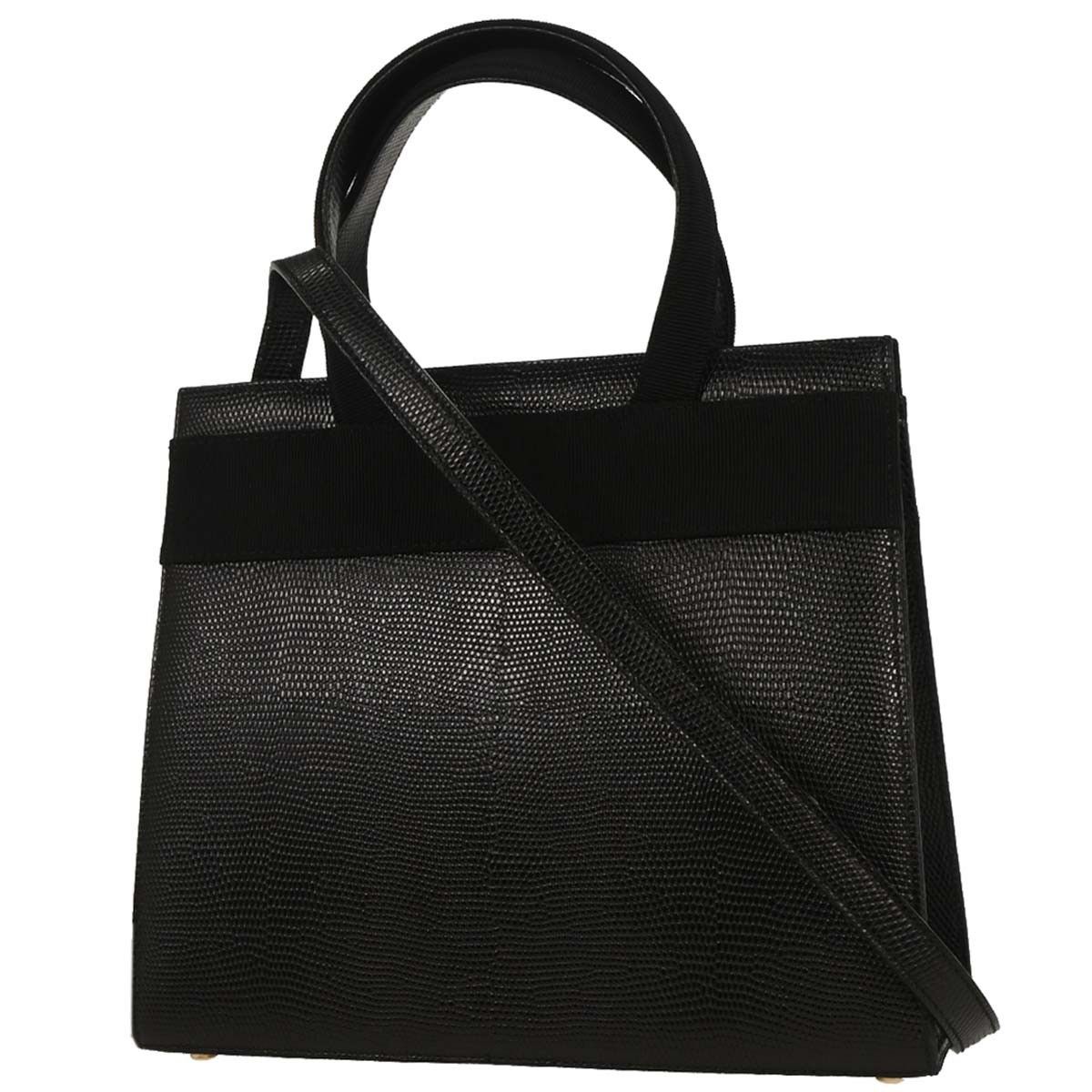 Salvatore Ferragamo Salvatore Ferragamo Convertible Vara Bow Tote Lizard Embossed Leather Size ONE SIZE - 2 Thumbnail