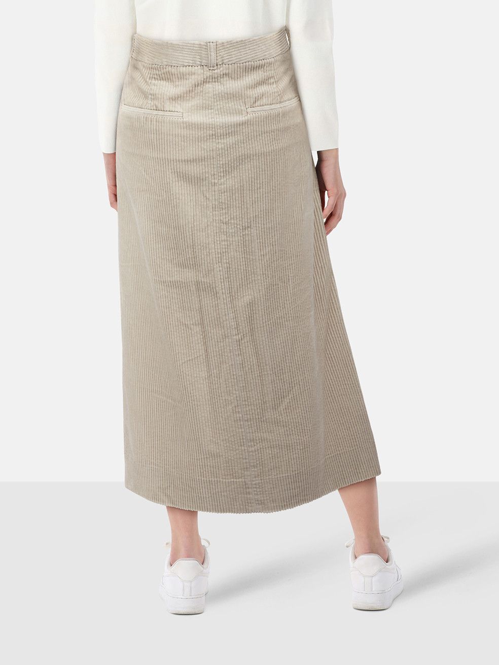 ME+EM Cream Corduroy Midi Skirt Size 32" / US 10 / IT 46 - 2 Thumbnail