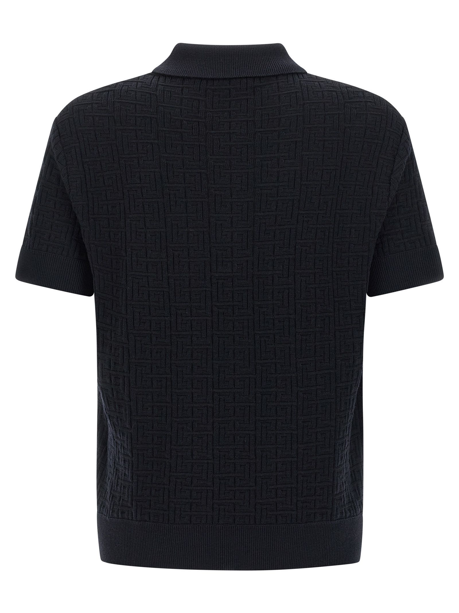 Balmain 'Monogram' Knit Polo Shirt Size US XL / EU 56 / 4 - 2 Thumbnail