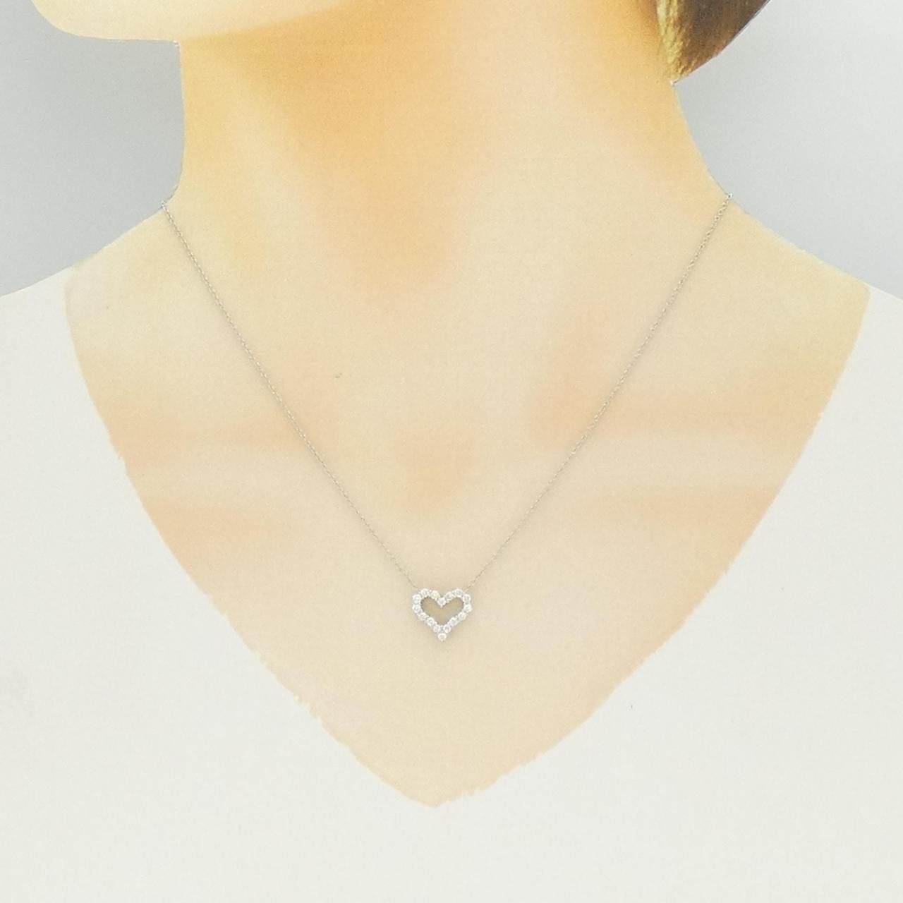 Tiffany & Co. Tiffany & Co. Tiffany Sentimental Heart Mini Platinum Diamond Necklace Metal Necklace DUTY FREE for USA Size ONE SIZE - 6 Thumbnail
