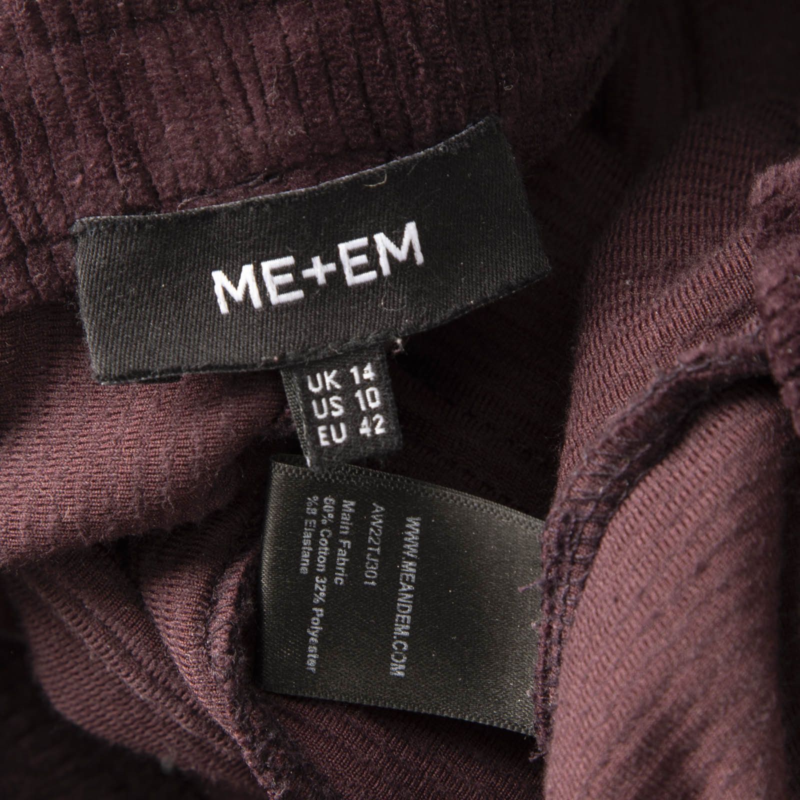 ME+EM Purple Corduroy Tapered Trousers Size 32" / US 10 / IT 46 - 4 Thumbnail