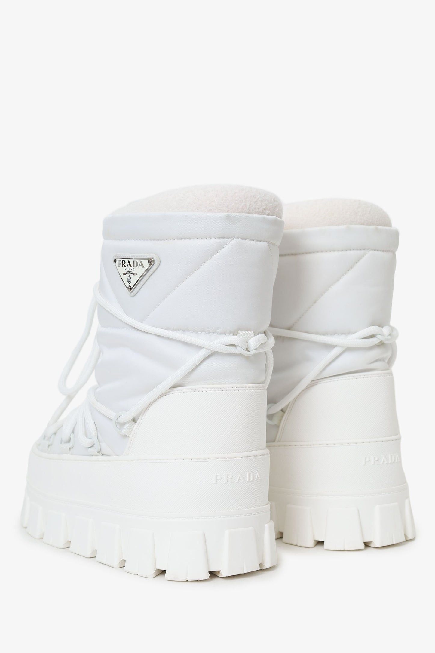 Prada PRADA WHITE NYLON APRES SKI MOON SNOW BOOTS Size US 13 / EU 46 - 4 Thumbnail