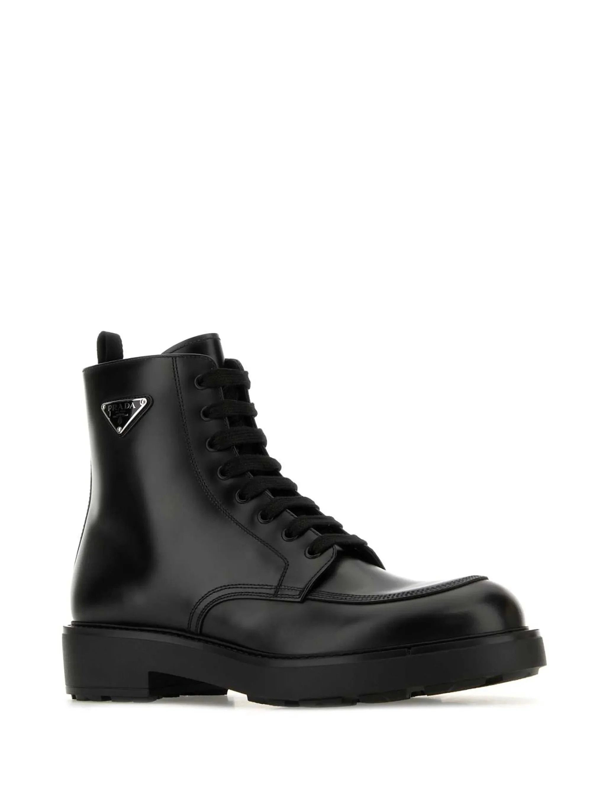 Prada Logo Brushed-leather Boots Size US 7 / EU 40 - 2 Thumbnail